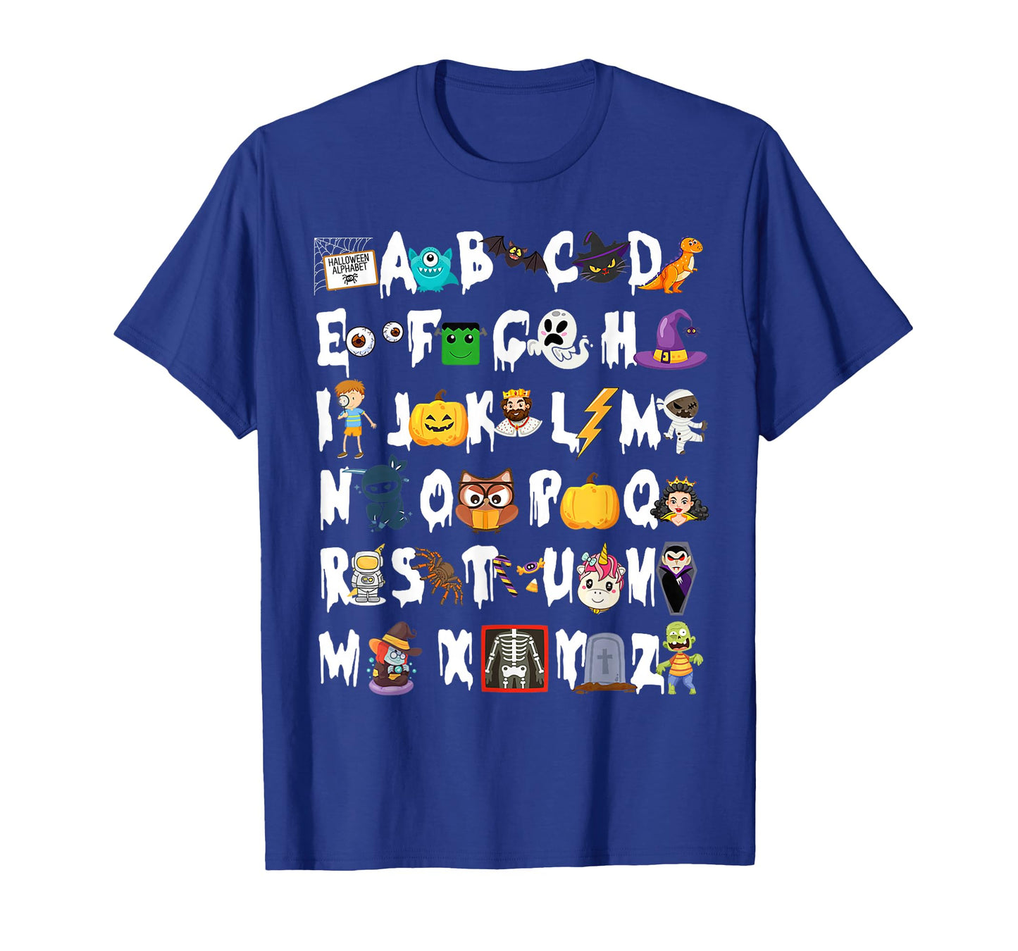 ABCs Learning Kindergarten Teacher Funny Halloween Alphabet T-Shirt