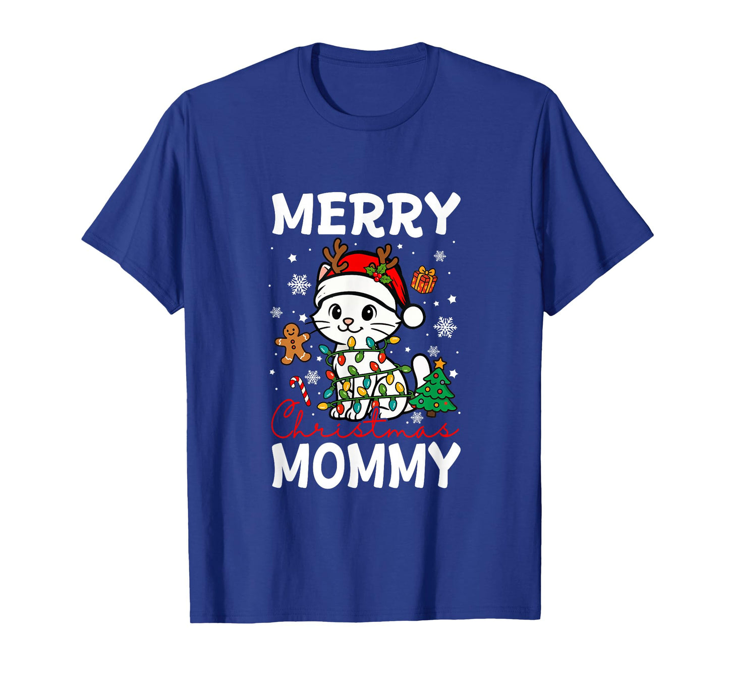 Merry Christmas Mommy Santa Cat Funny Owner Lover Family T-Shirt