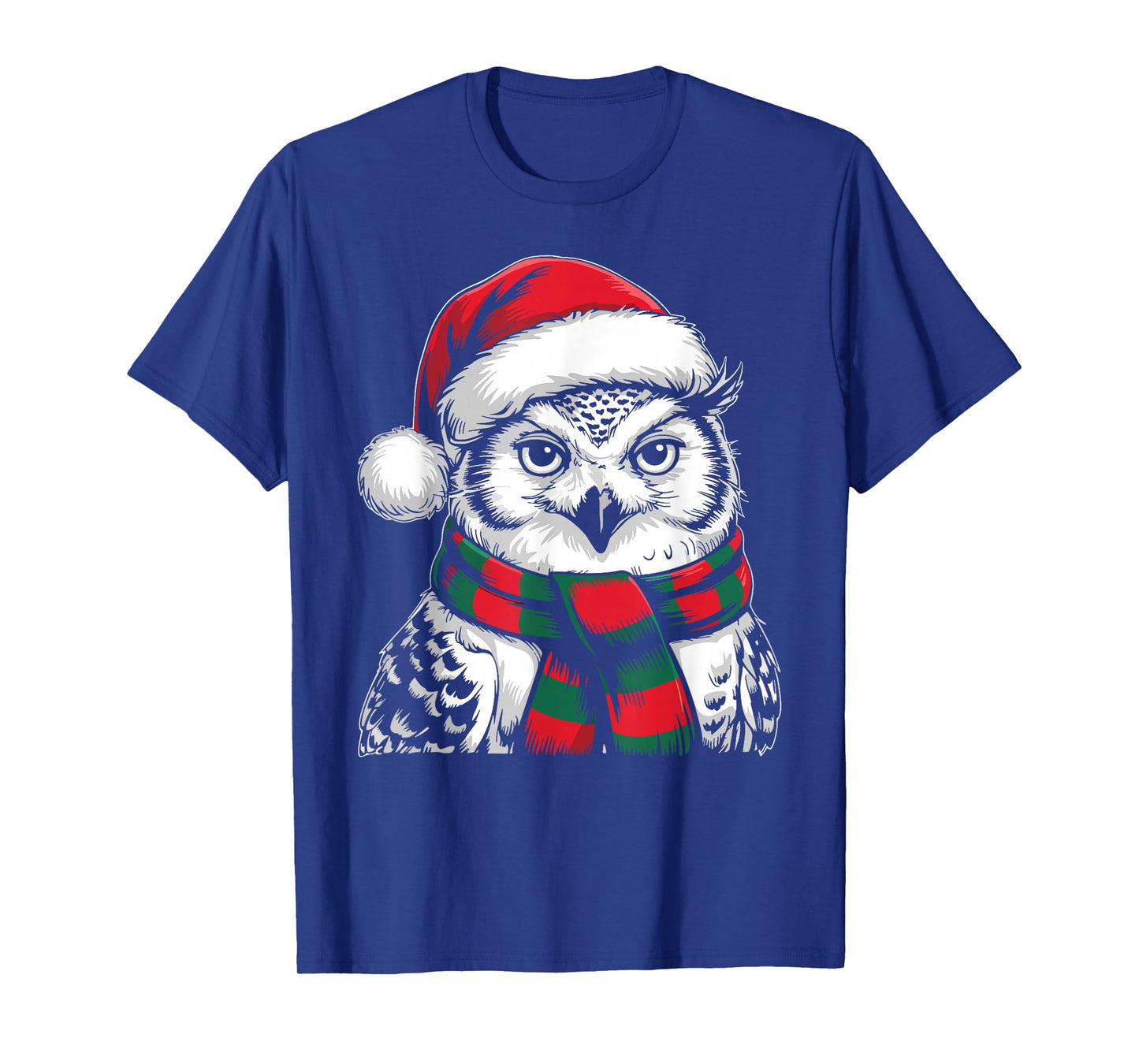 Snowy Owl Xmas Santa Hat Scarf Christmas Costume T-Shirt