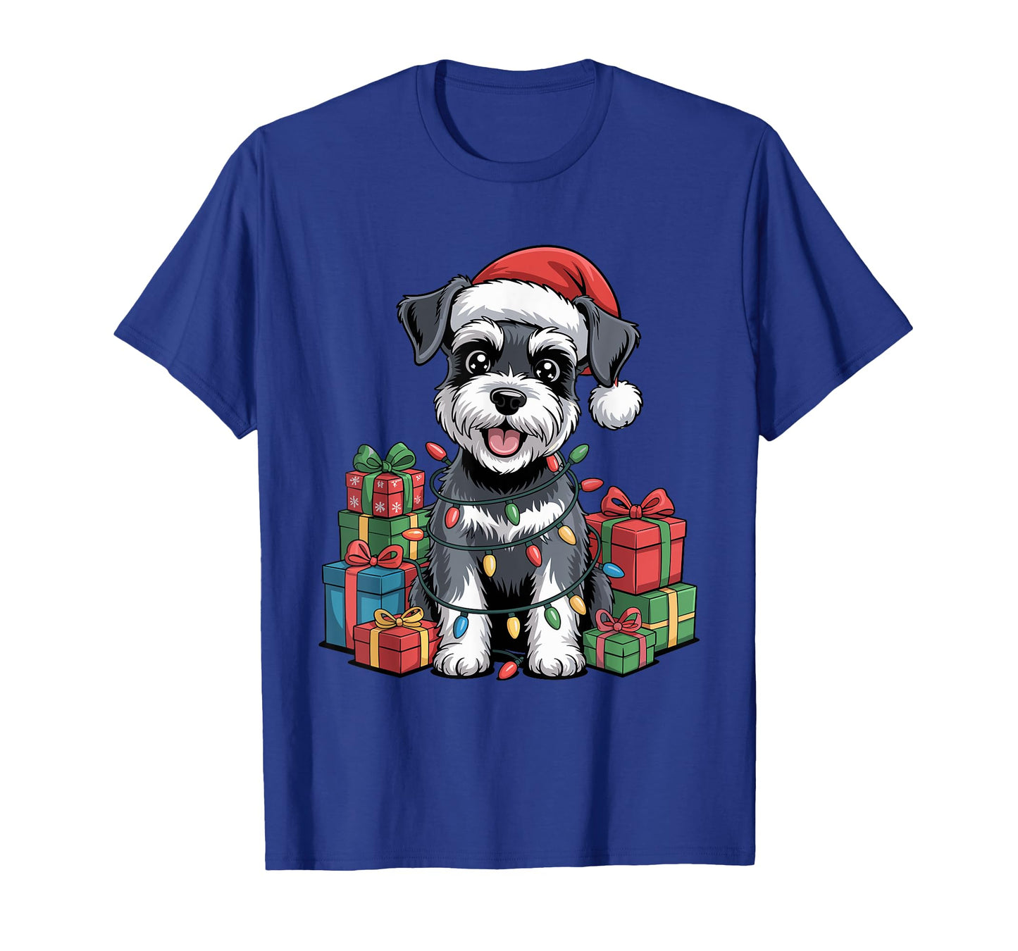 Cute Miniature Schnauzer Christmas Funny Dog Lover Holiday T-Shirt