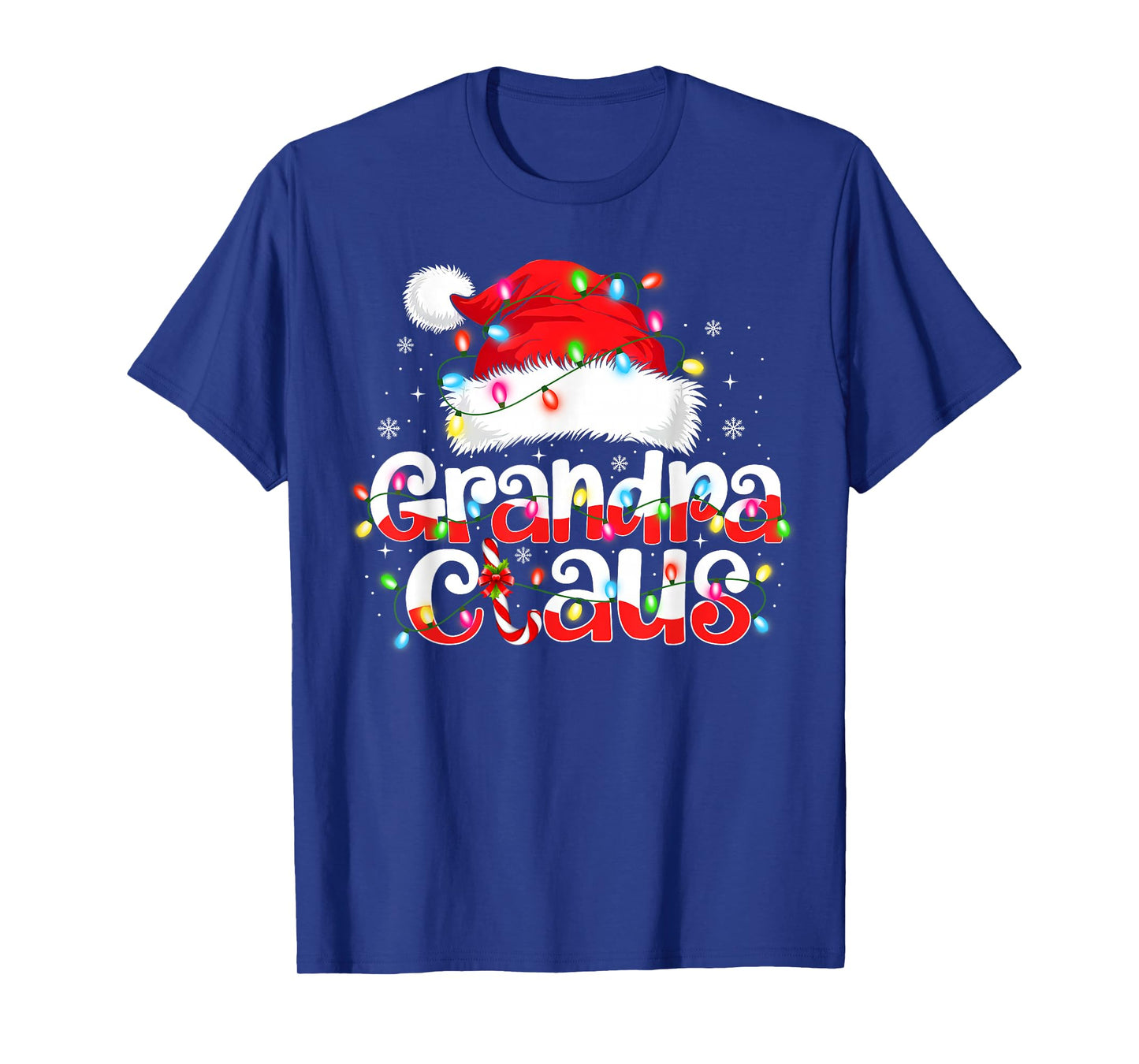 Grandpa Claus Shirt Christmas Lights Pajama Family Matching T-Shirt