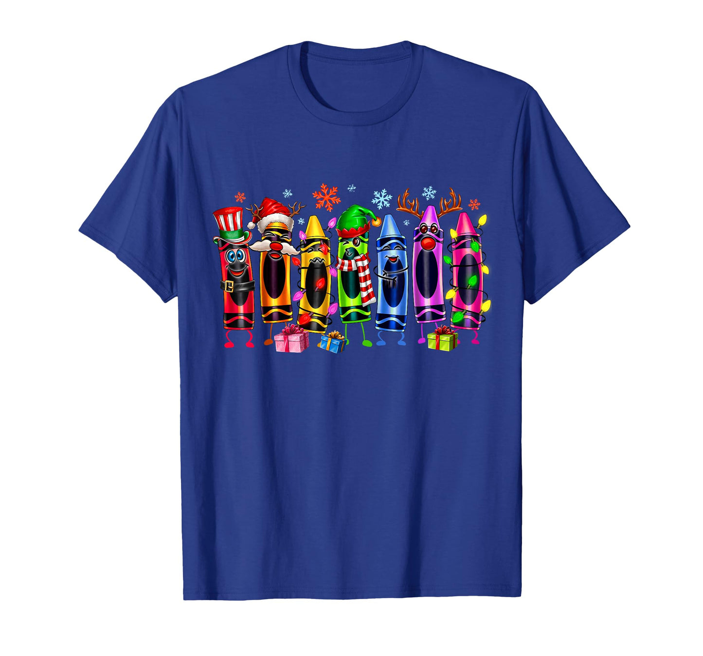 Christmas Tree Made of Crayons School Teacher Life Student T-Shirt