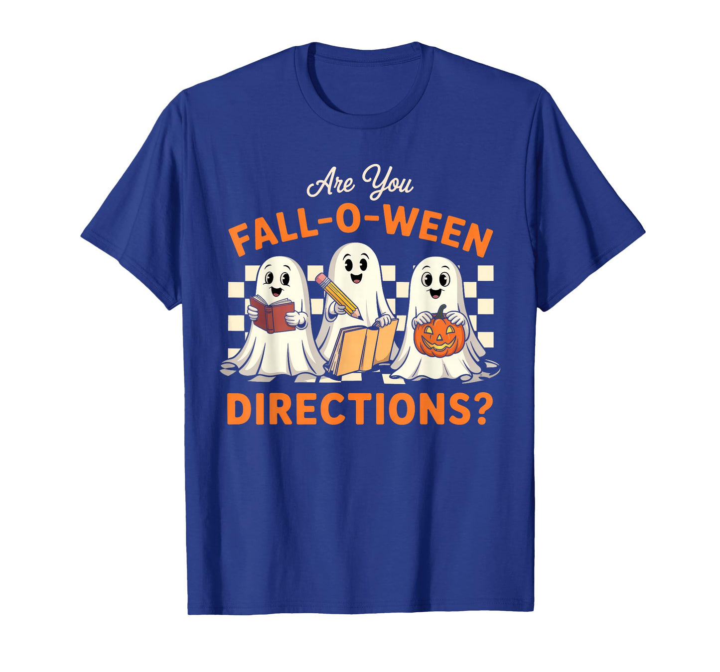 Retro are You Fall O Ween Directions Teacher Halloween Ghost T-Shirt
