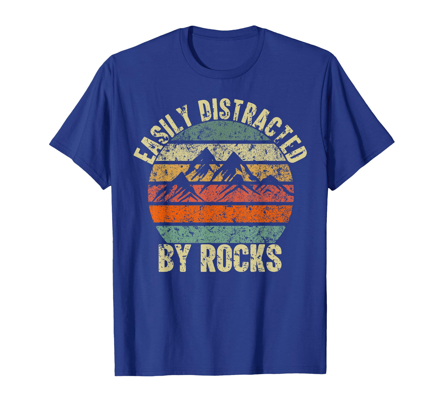 Easily Distracted By Rocks Collector Lover Geologist Vintage T-Shirt
