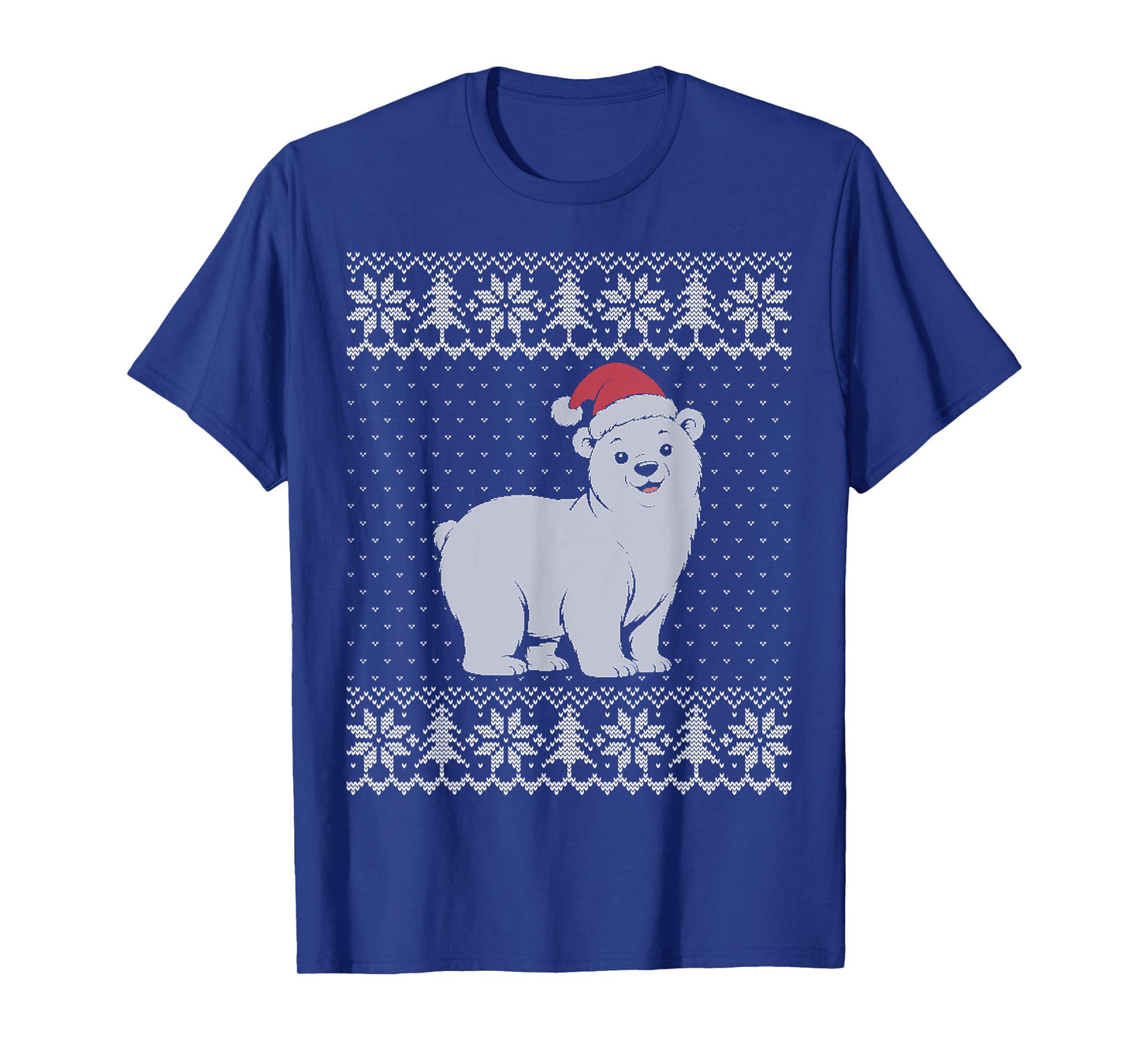 Polar Bear Christmas Sweater, Cute White Bear Santa hat T-Shirt