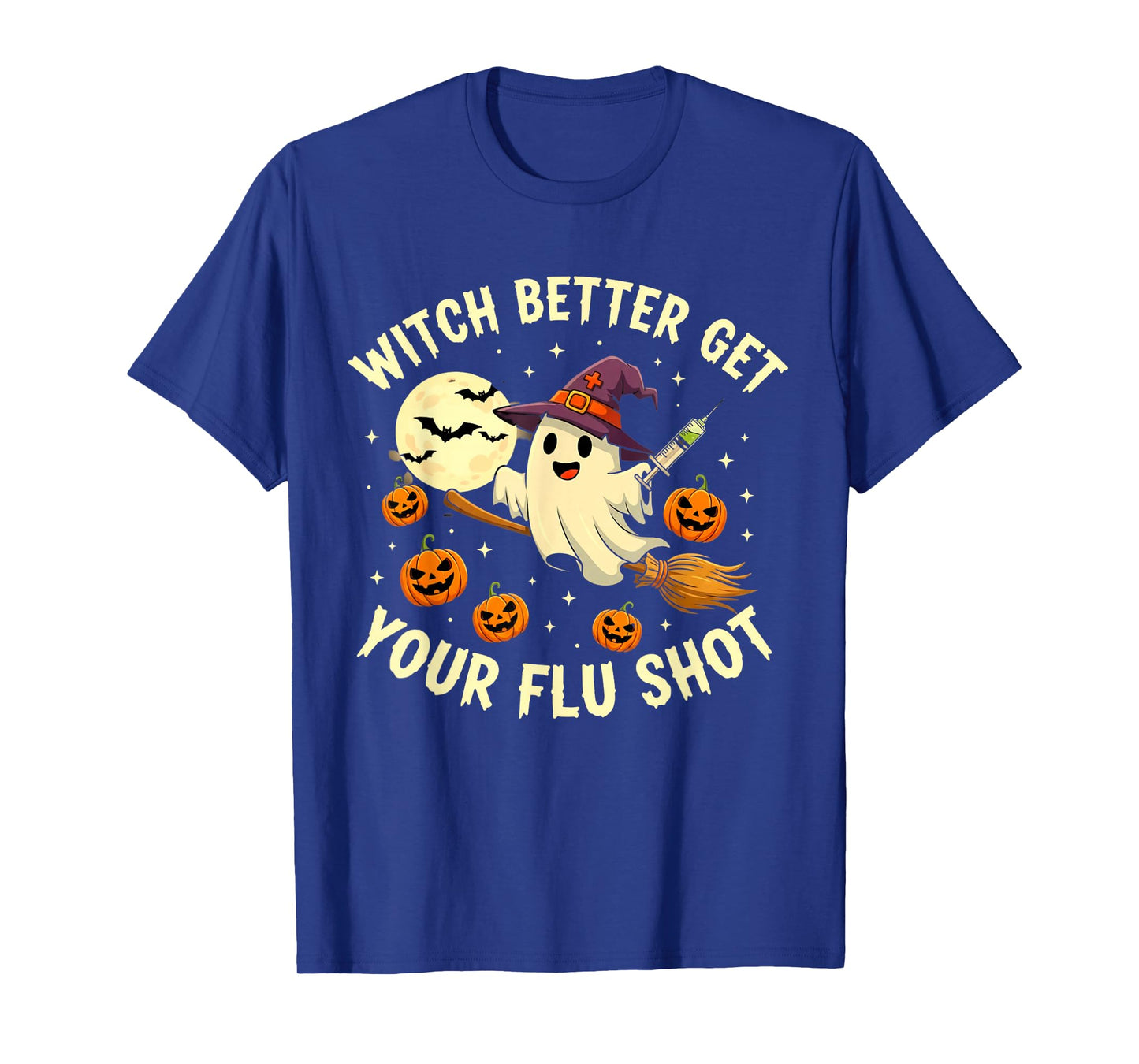 Halloween Witch Ghost Flu Shot Funny Nurse Vaccination Spook T-Shirt