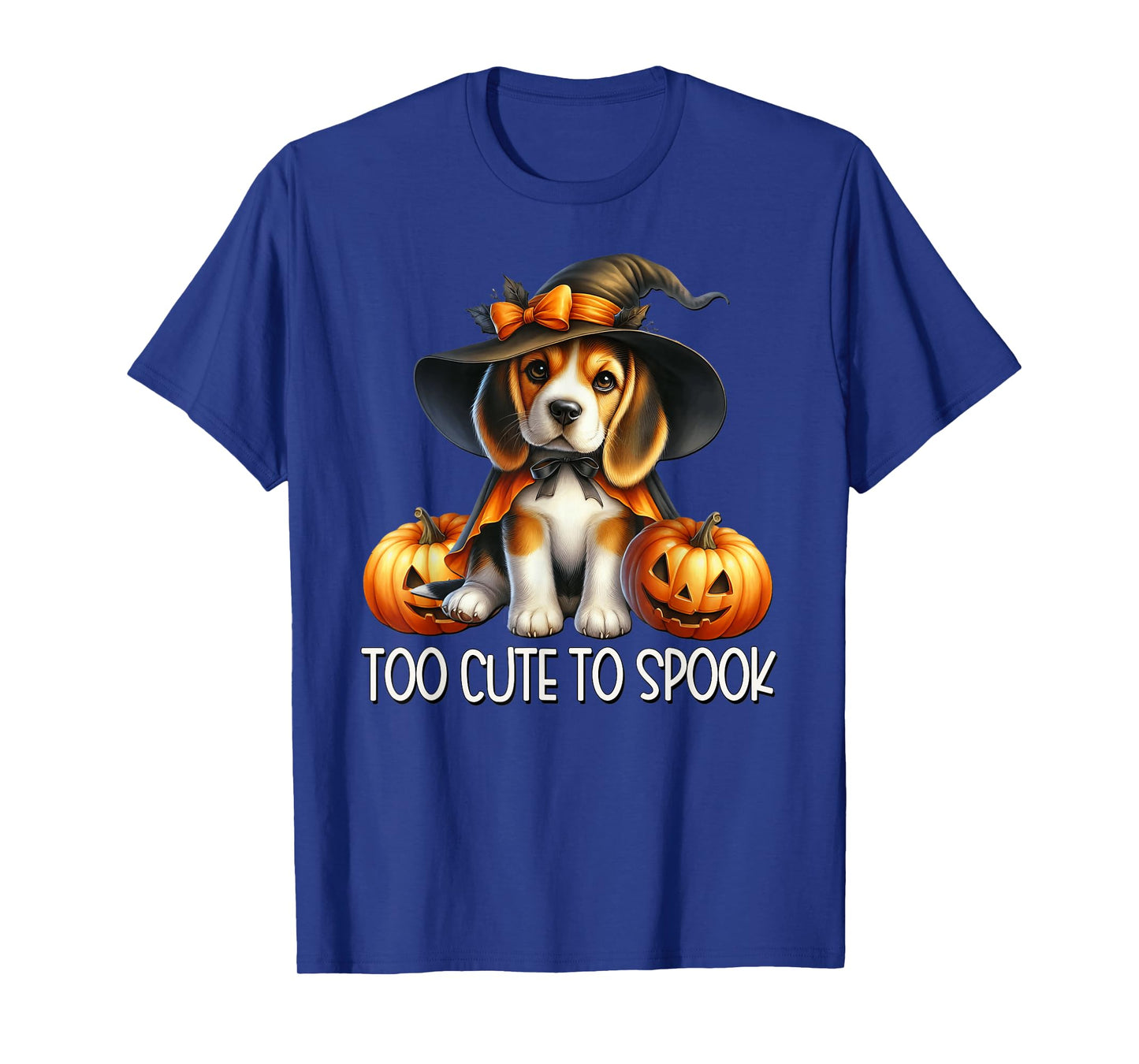Too Cute to Spook Graphic for Witch Mom Halloween Beagle T-Shirt