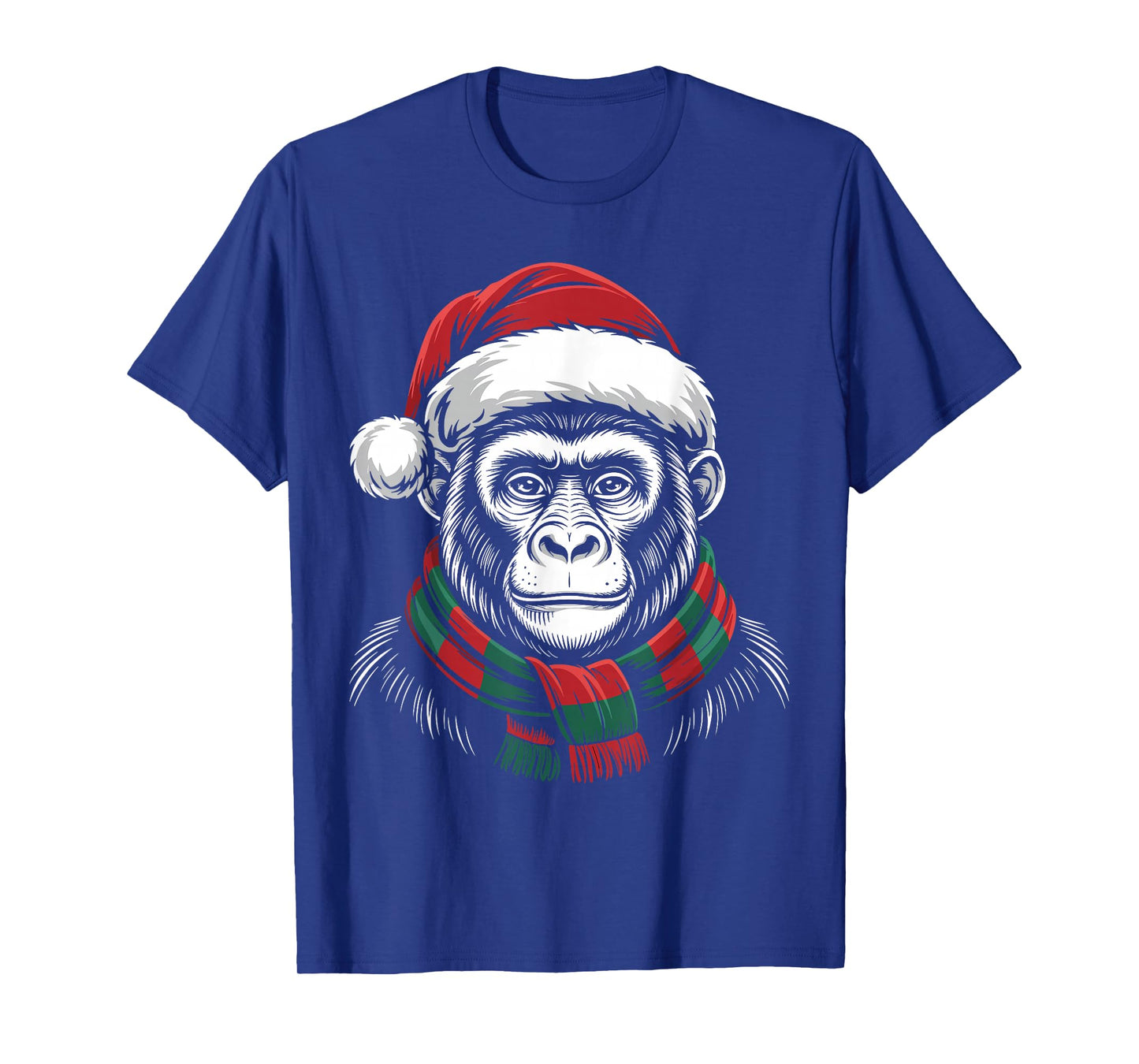 Gorilla Xmas Santa Hat Scarf Christmas Costume T-Shirt
