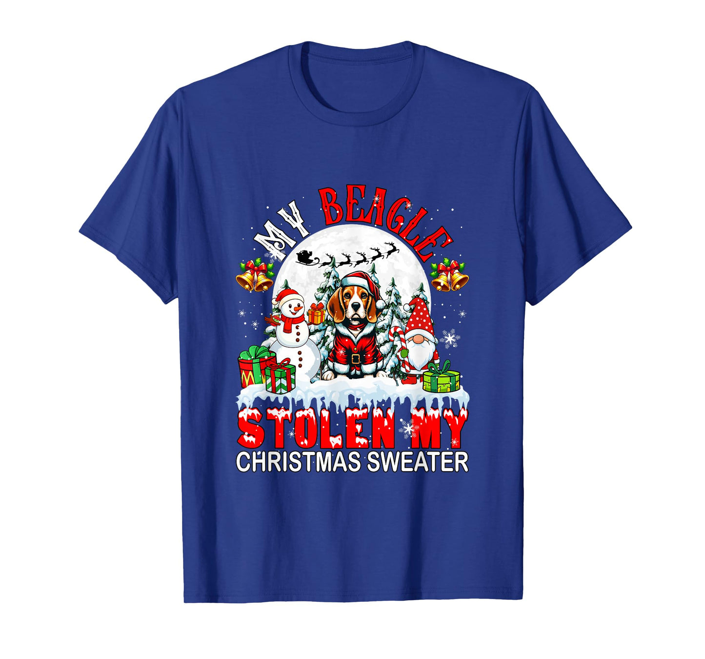 My Beagle Stolen My Christmas Sweater Santa Dog Owner T-Shirt