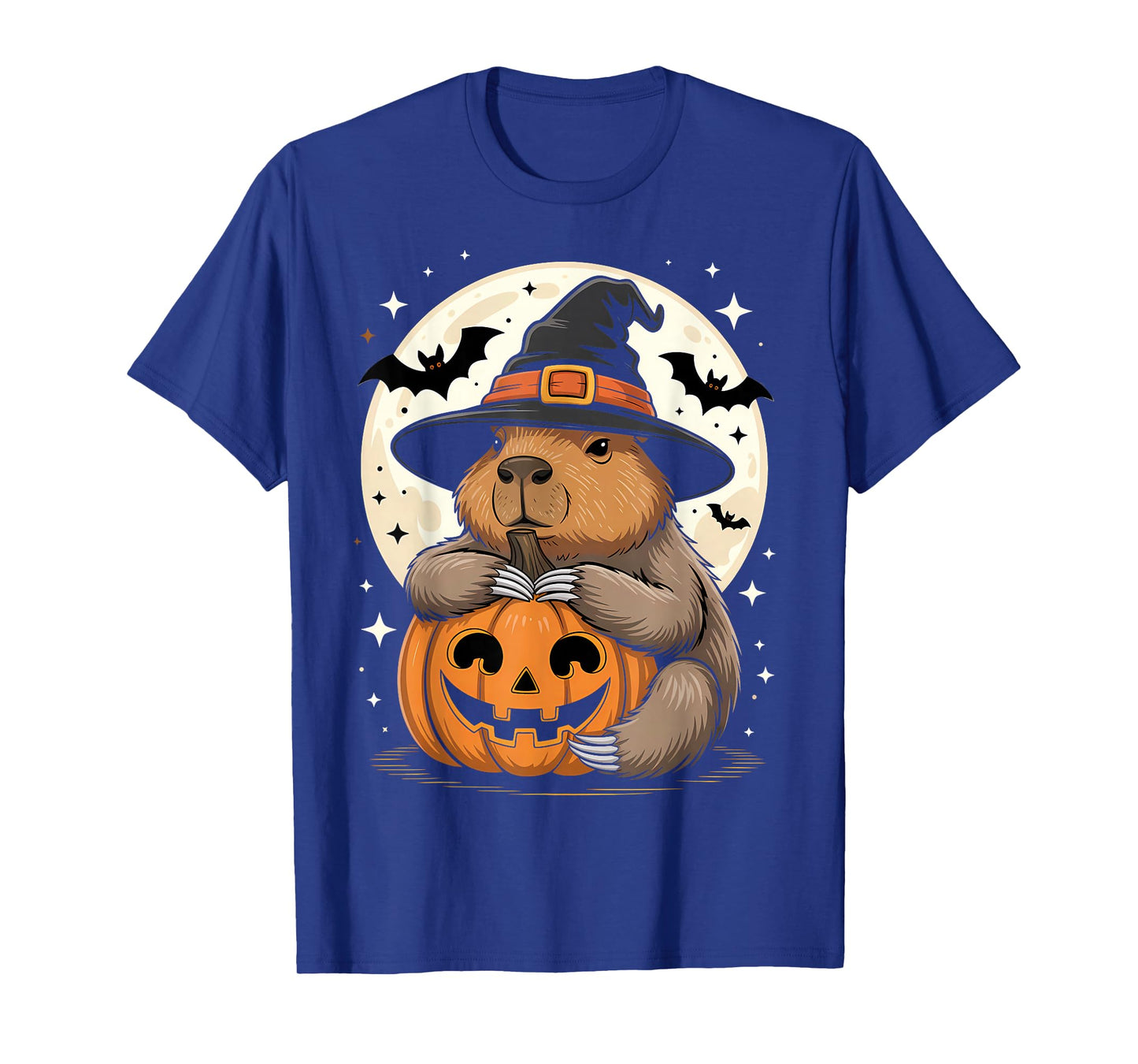 Halloween Capybara Witch Hat Pumpkin Spooky T-Shirt