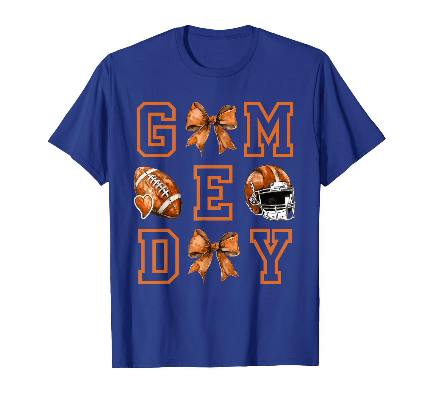Autumn Coquette Bow Game Day American Football Player Coach T-Shirt