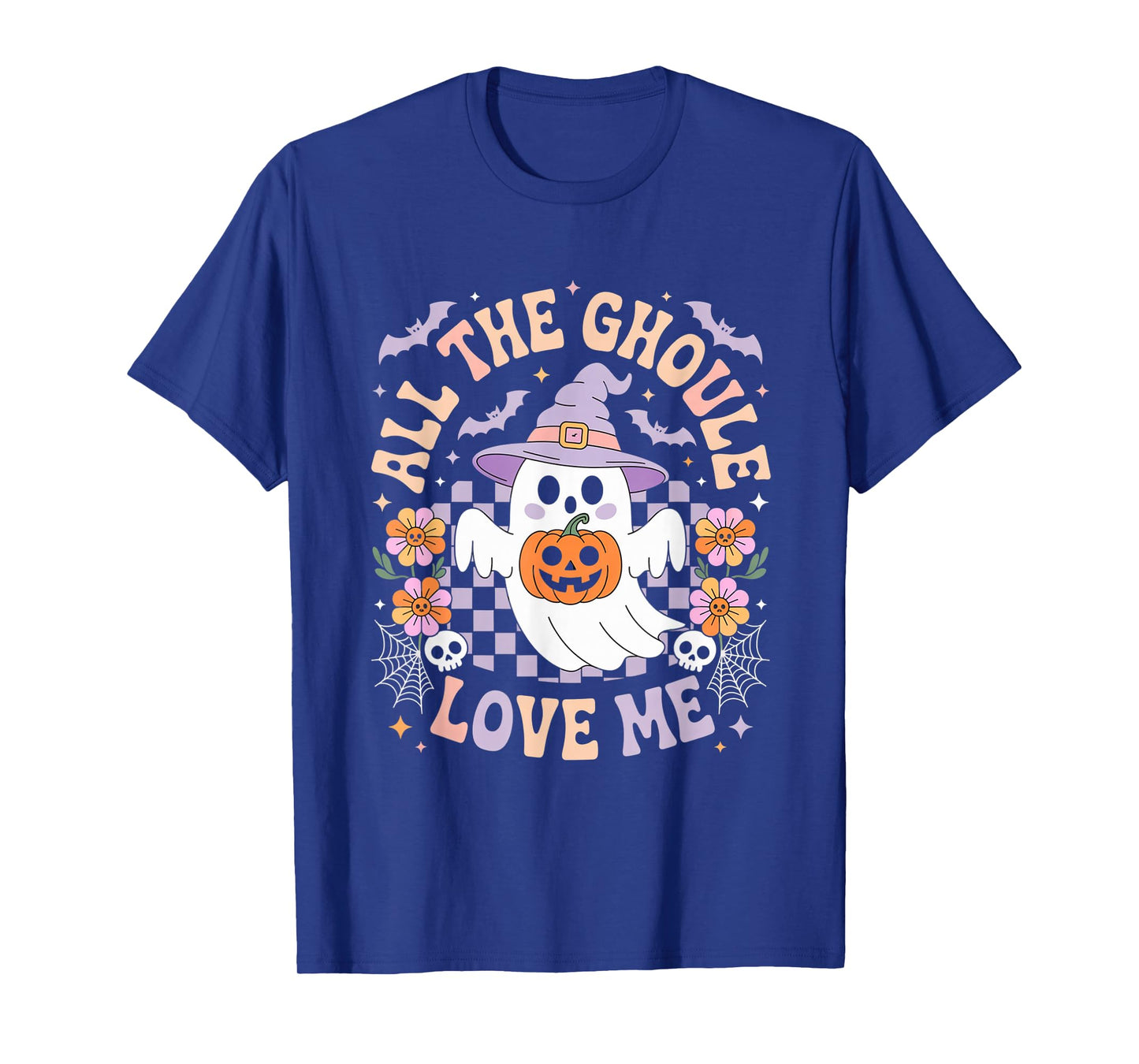 All The Ghouls Love Me Boys Funny Halloween Ghost Kids T-Shirt