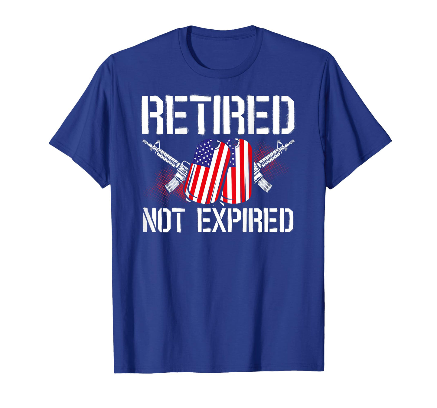 Retired Not Expired Veteran Back Print T-Shirt