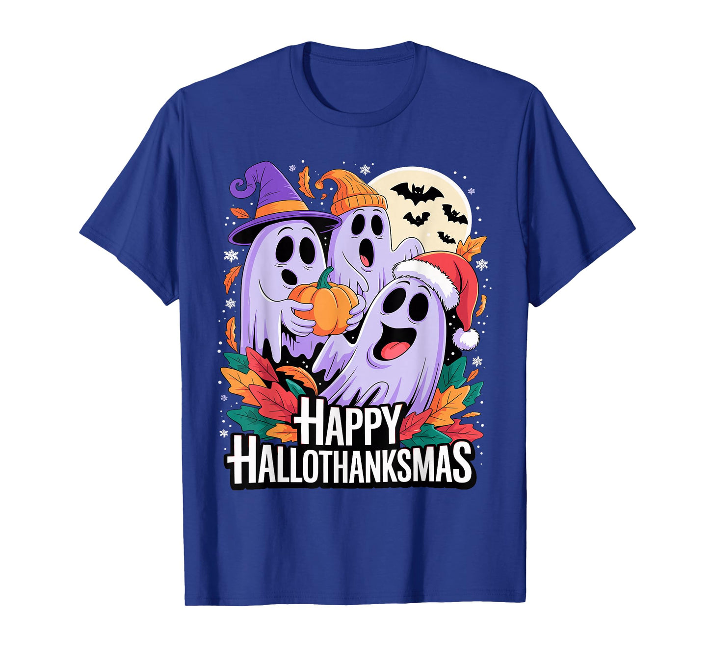 Happy Hallothanksmas Ghosts and Pumpkins T-Shirt