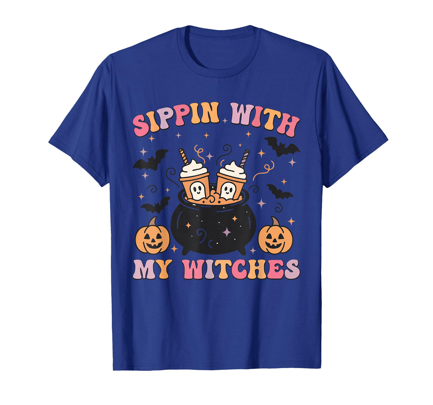 Halloween, Sippin with My Witches, Pumpkin, Fall, Coffee T-Shirt