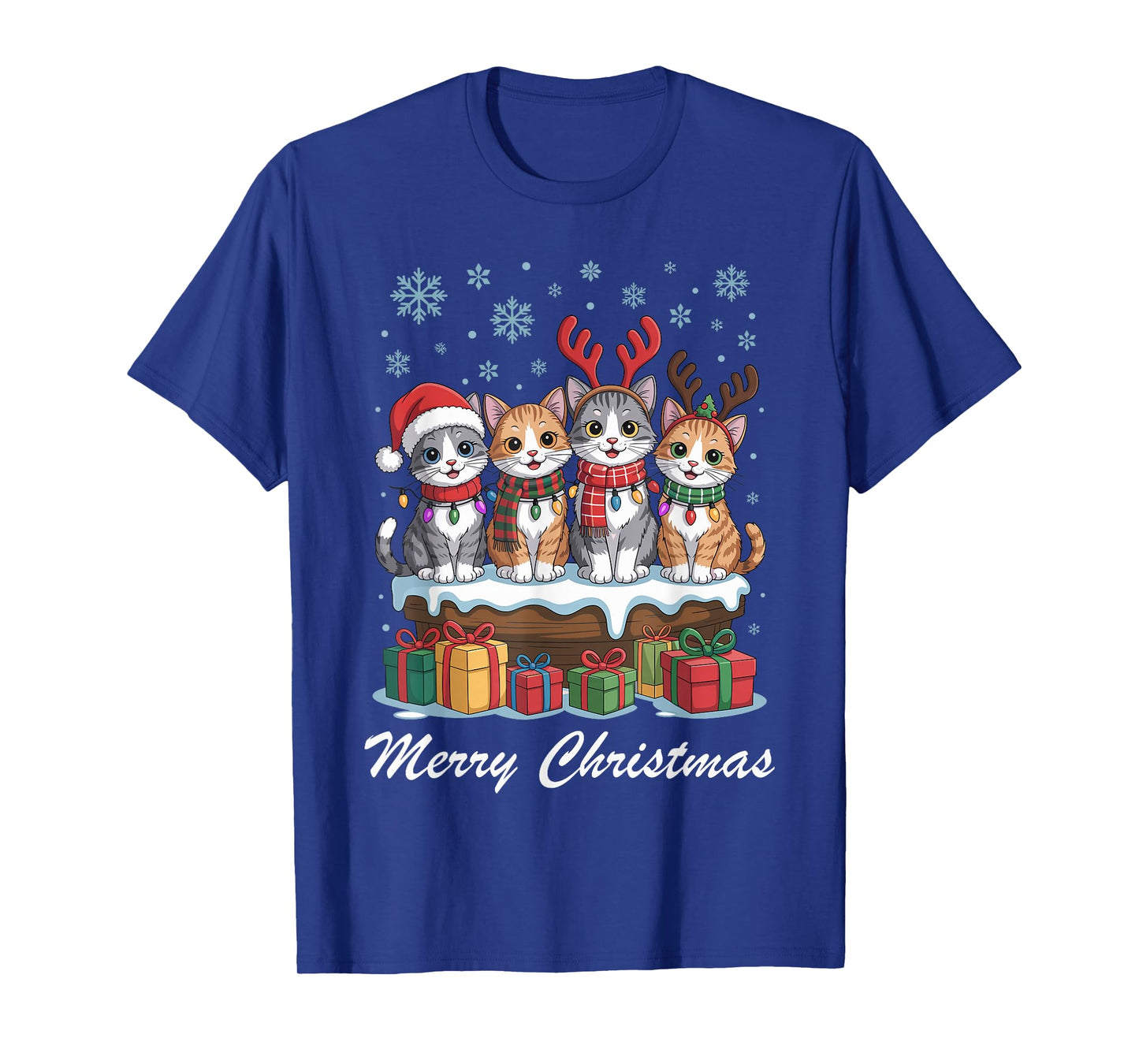 Cat Merry Christmas Cute Pet Lovers Funny Holiday Pajama T-Shirt