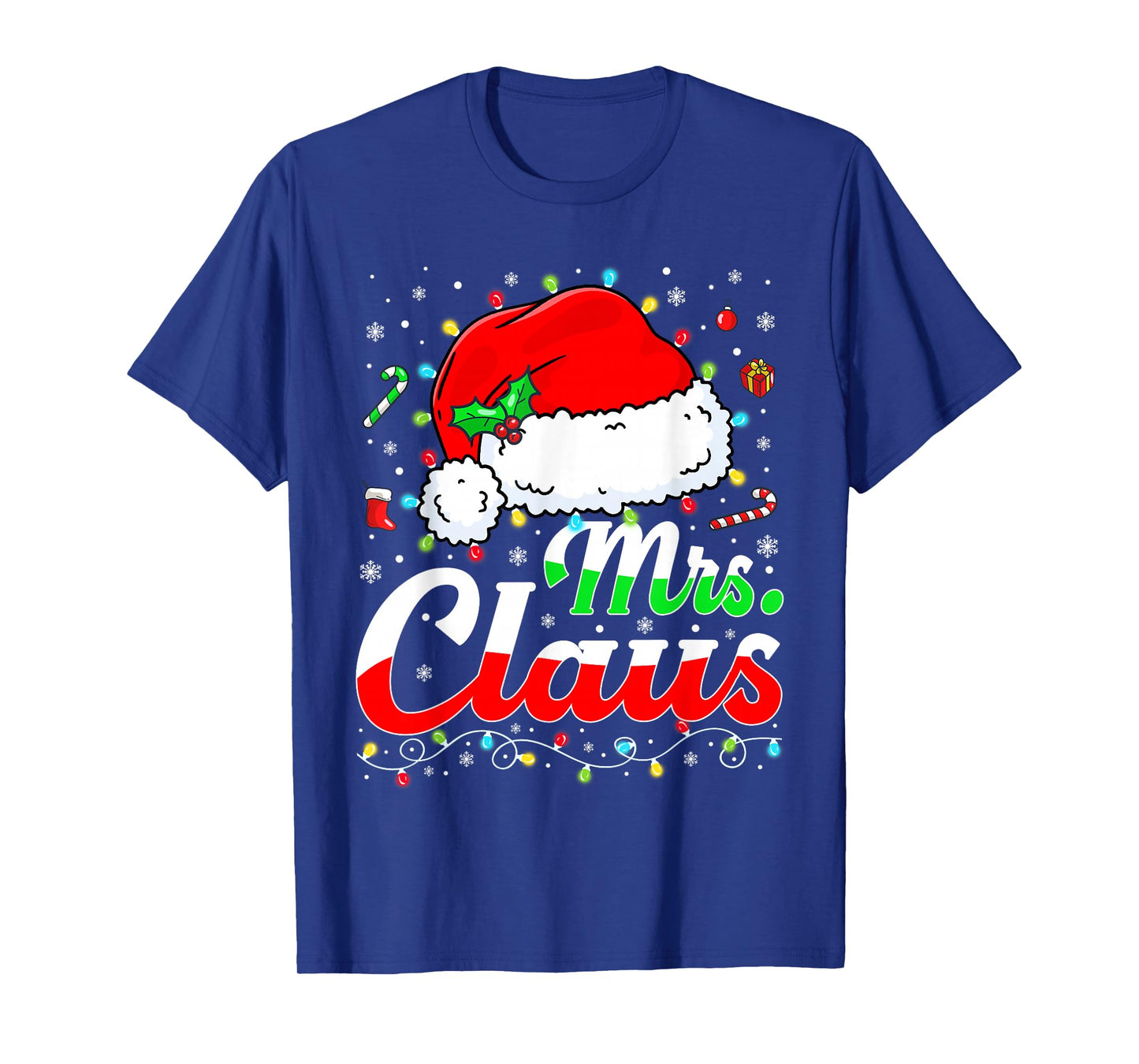 Mr and Mrs Claus Couples Matching Christmas Pajamas Santa T-Shirt