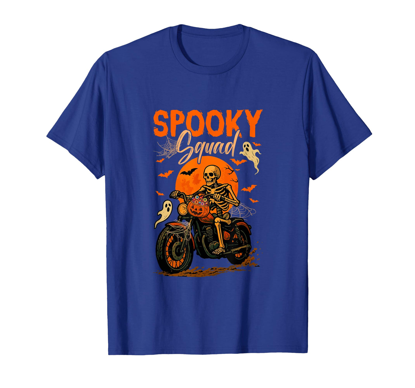 Spooky Halloween Squad Skeleton Riding Motocycle Horror Boo T-Shirt