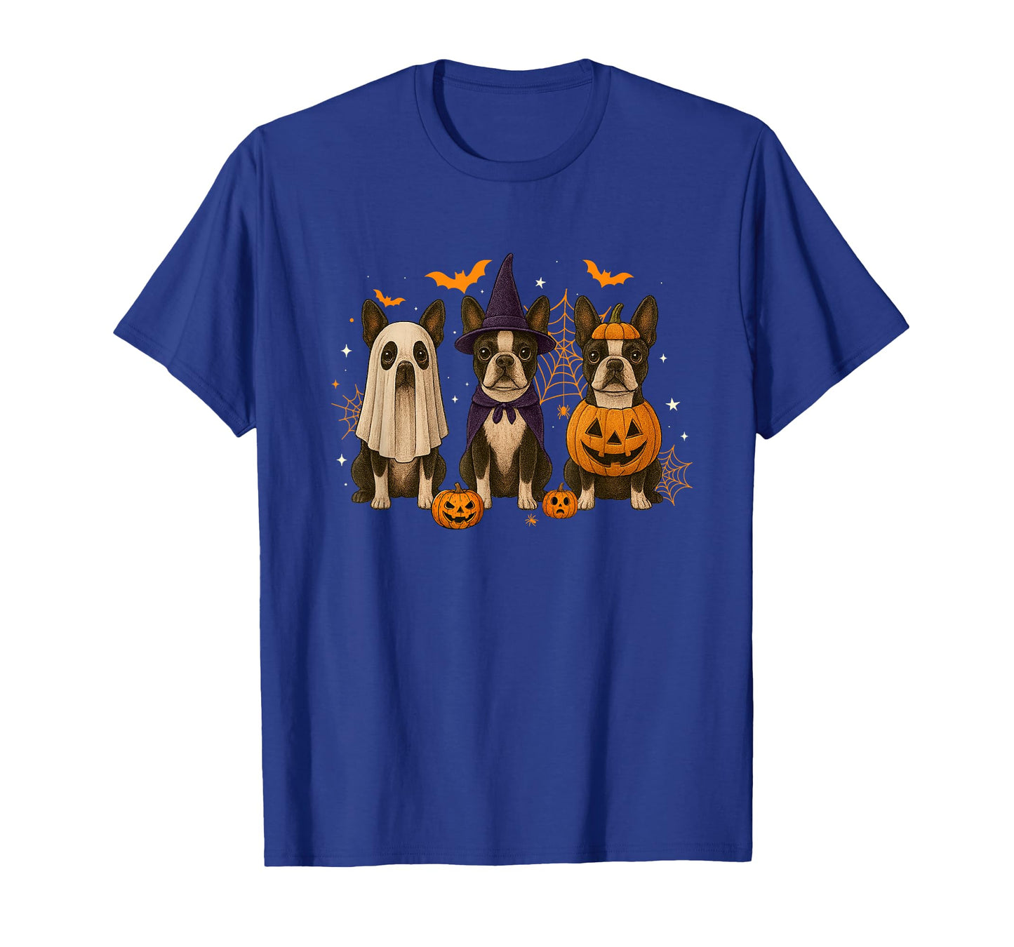 Funny Terrier Dog Ghost Witch Pumpkin Halloween Costume T-Shirt