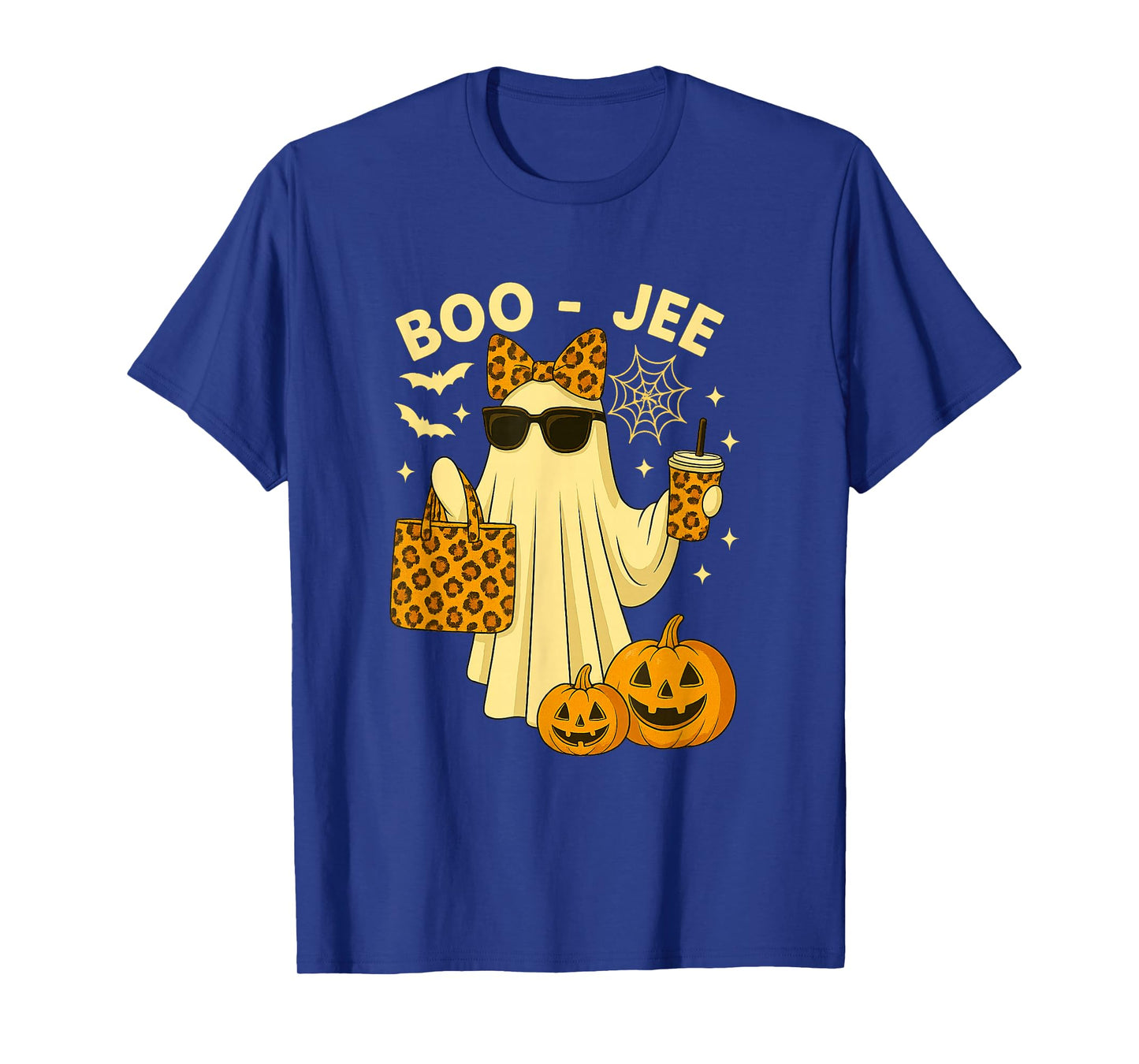 Coquette Leopard Ghost Coffee Boo-JEE Halloween Boujee Ghost T-Shirt