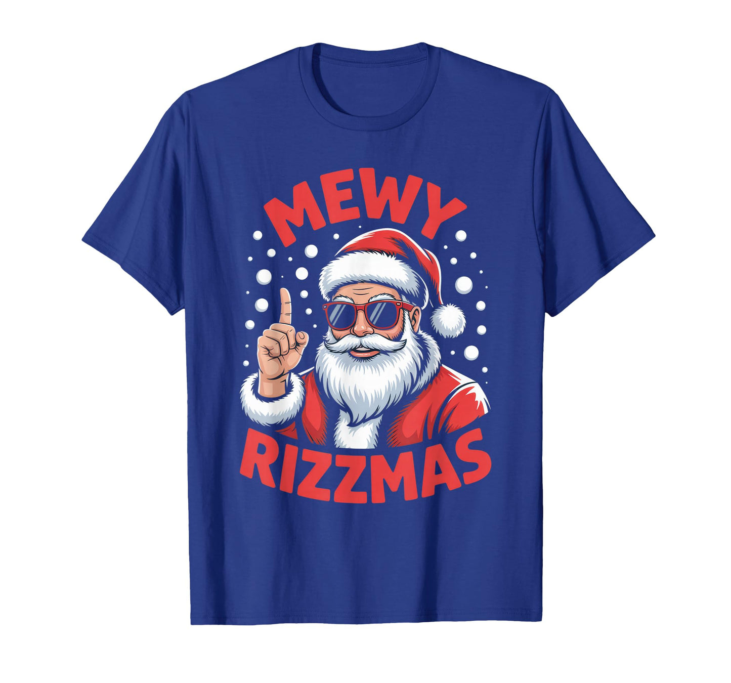 Mewy Rizzmas Santa Lovers Funny Christmas Holiday Tee T-Shirt