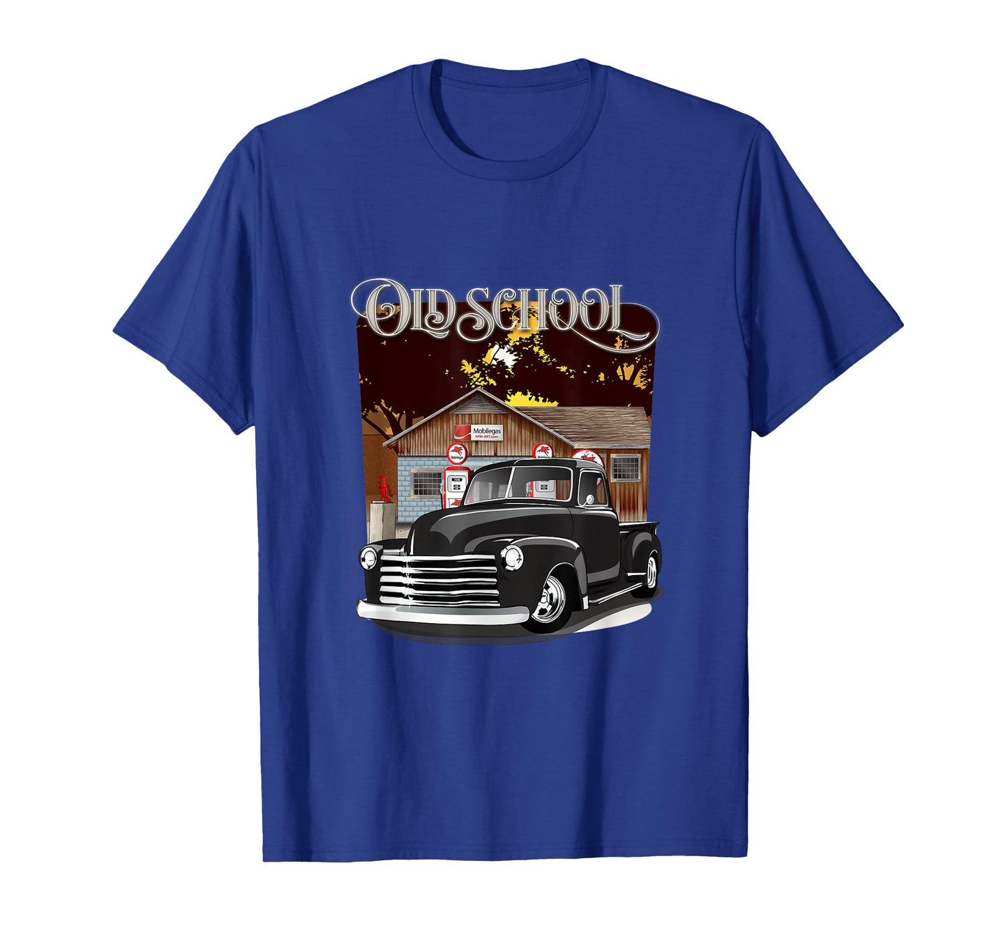1948 Classic Truck with Old School Service Station Design T-Shirt