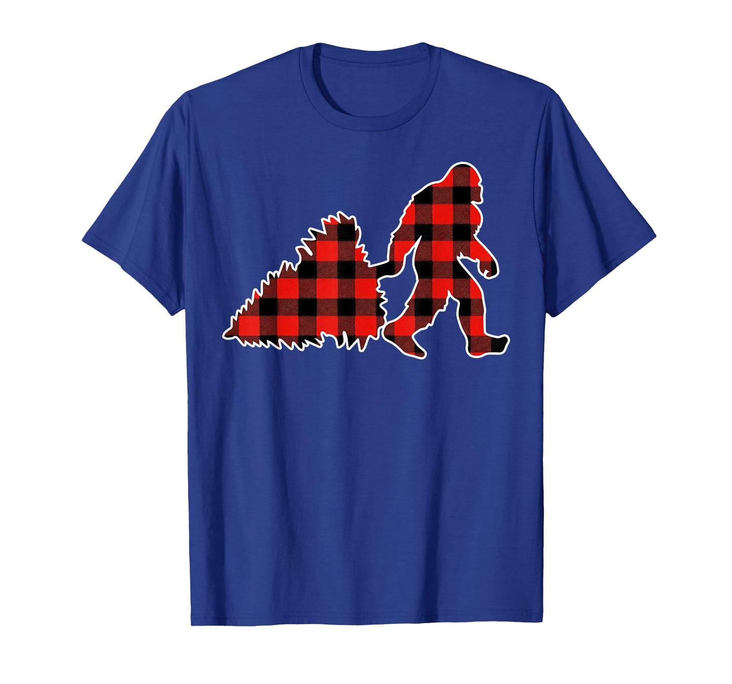 Red Buffalo Plaid Pajama Bigfoot Christmas T-Shirt