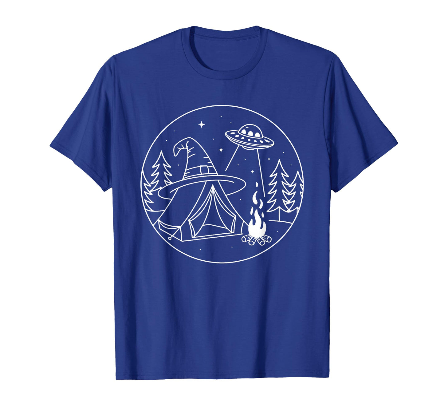 Witchy Camping UFO Sighting Minimalist Art T-Shirt