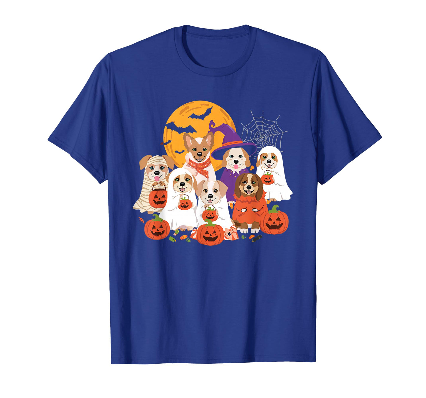 Cute Mummy Witch Ghost Halloween Dog Costume Men Women Kids T-Shirt