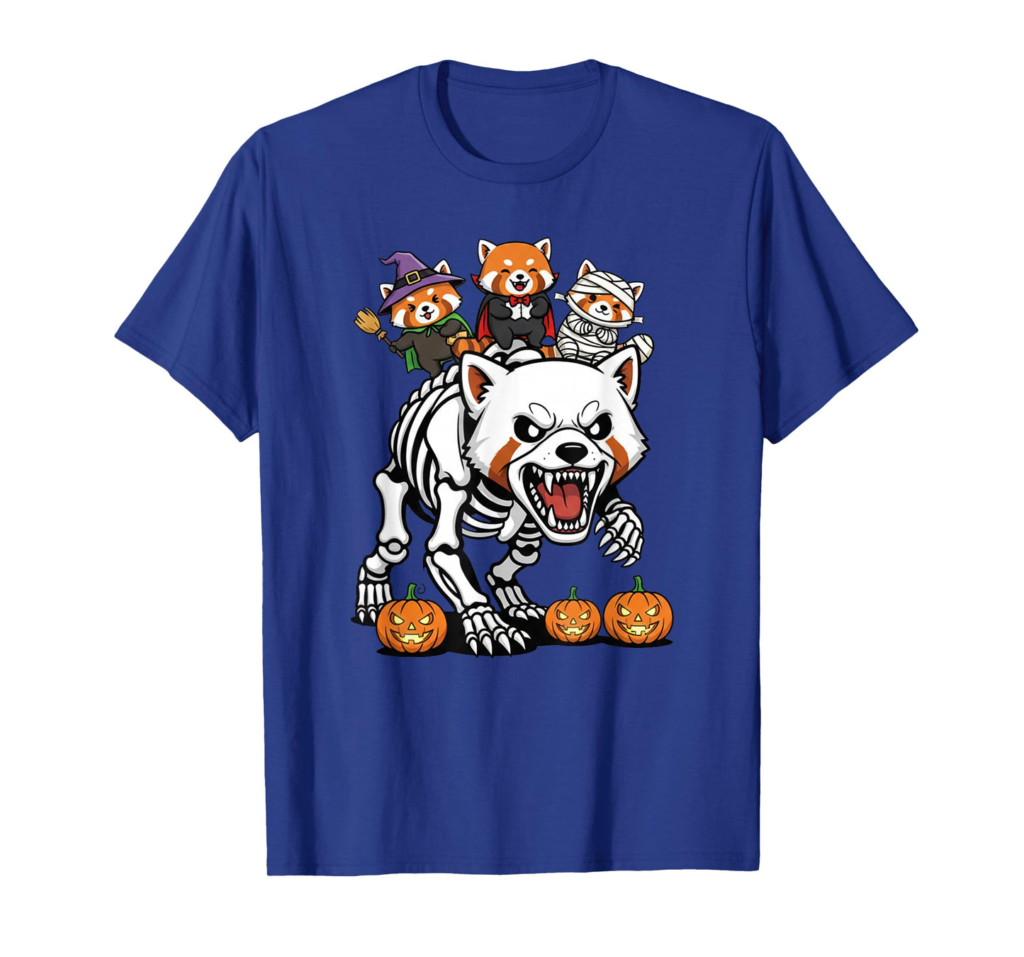 Red Panda Skeleton Mummy Witch Halloween Kids Mens Womens T-Shirt