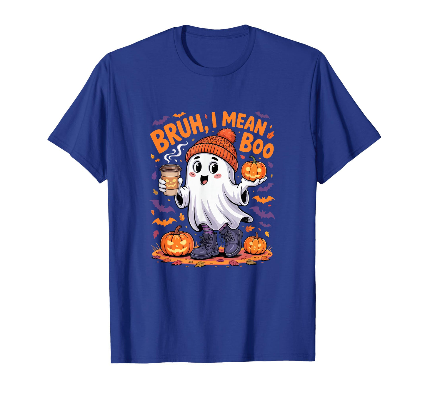 I Mean Boo Funny Joke Boo Ghost Drinking Coffee Halloween T-Shirt