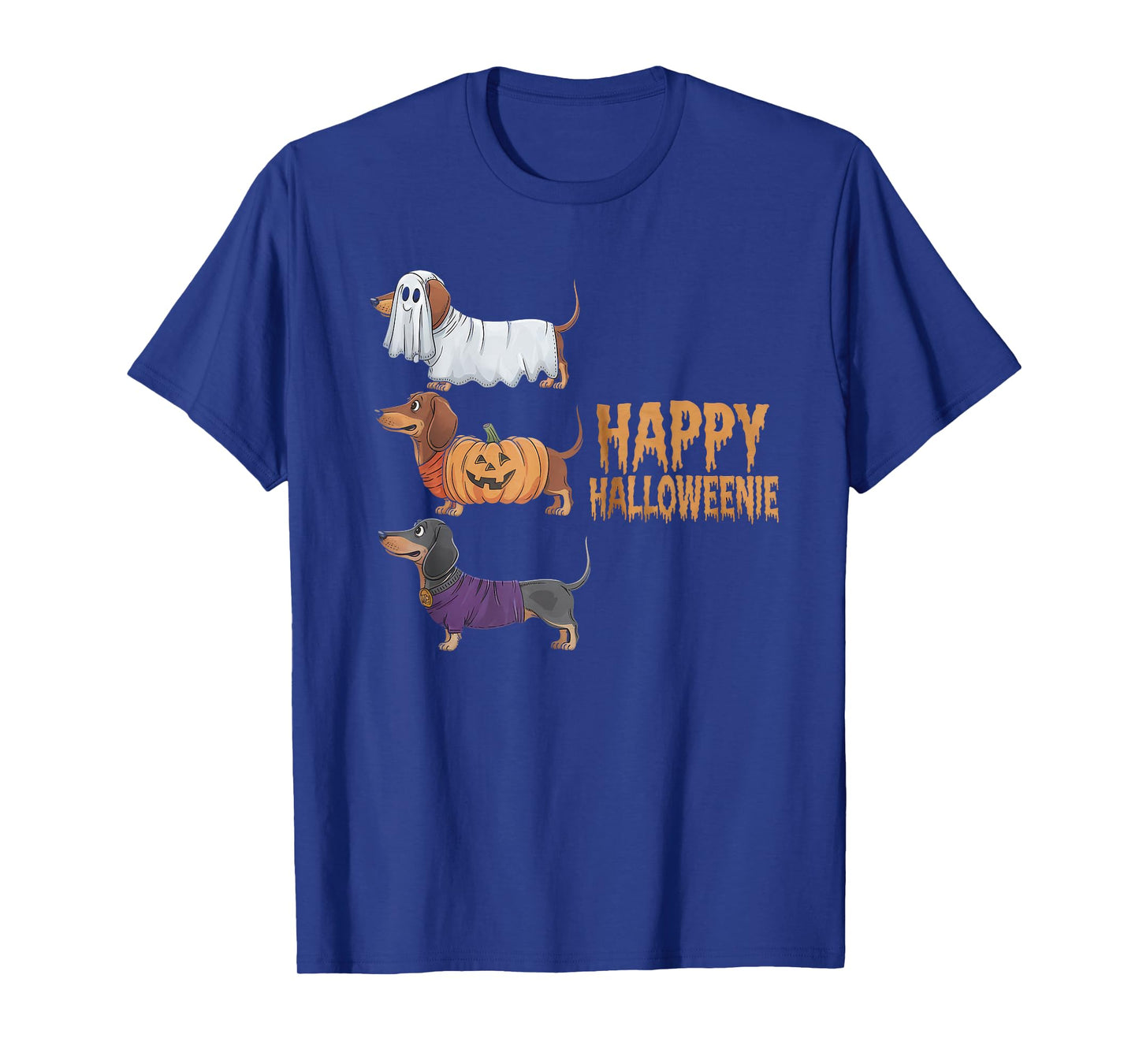 Happy Halloweenie Tshirt Women Men Wiener Monster Party T-Shirt
