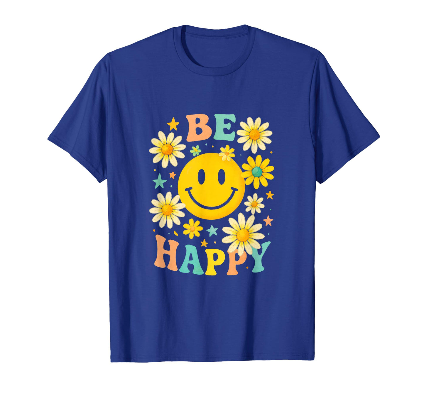 Be Happy - Retro Checkered Pattern Vintage T-Shirt
