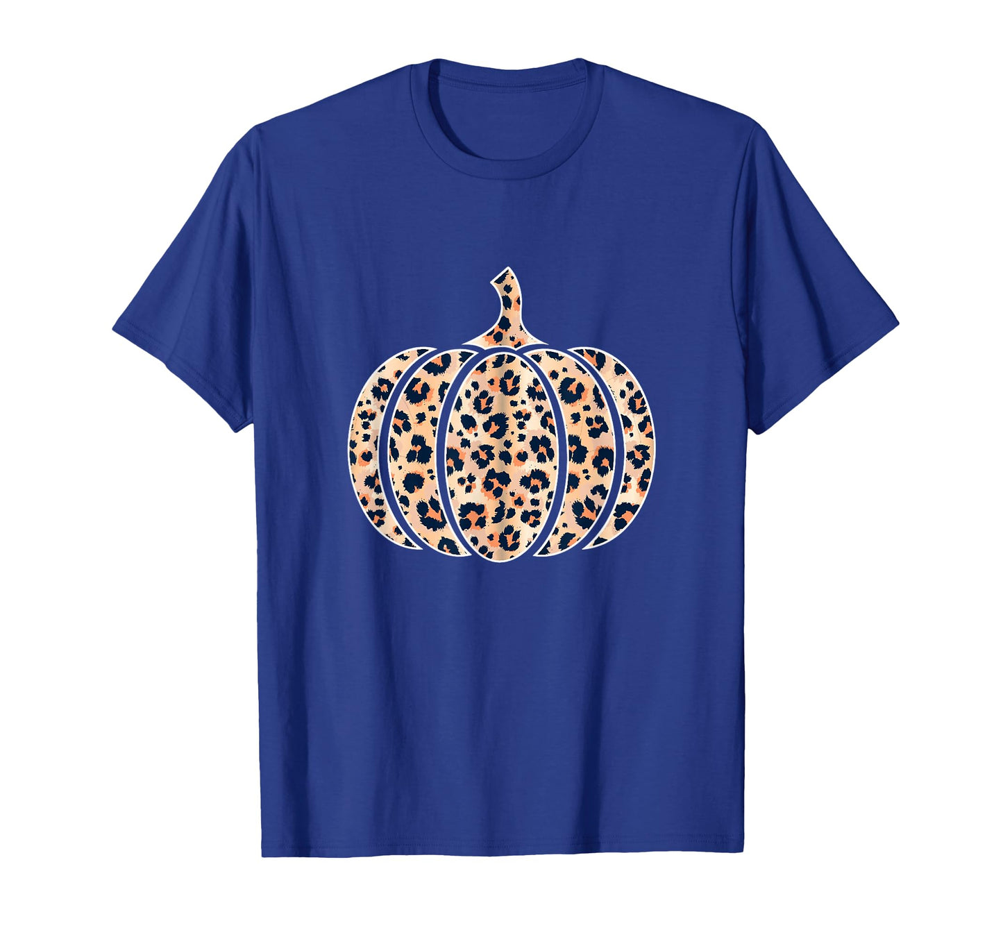 Halloween Pumpkin Women Plaid Leopard Print Thanksgiving T-Shirt