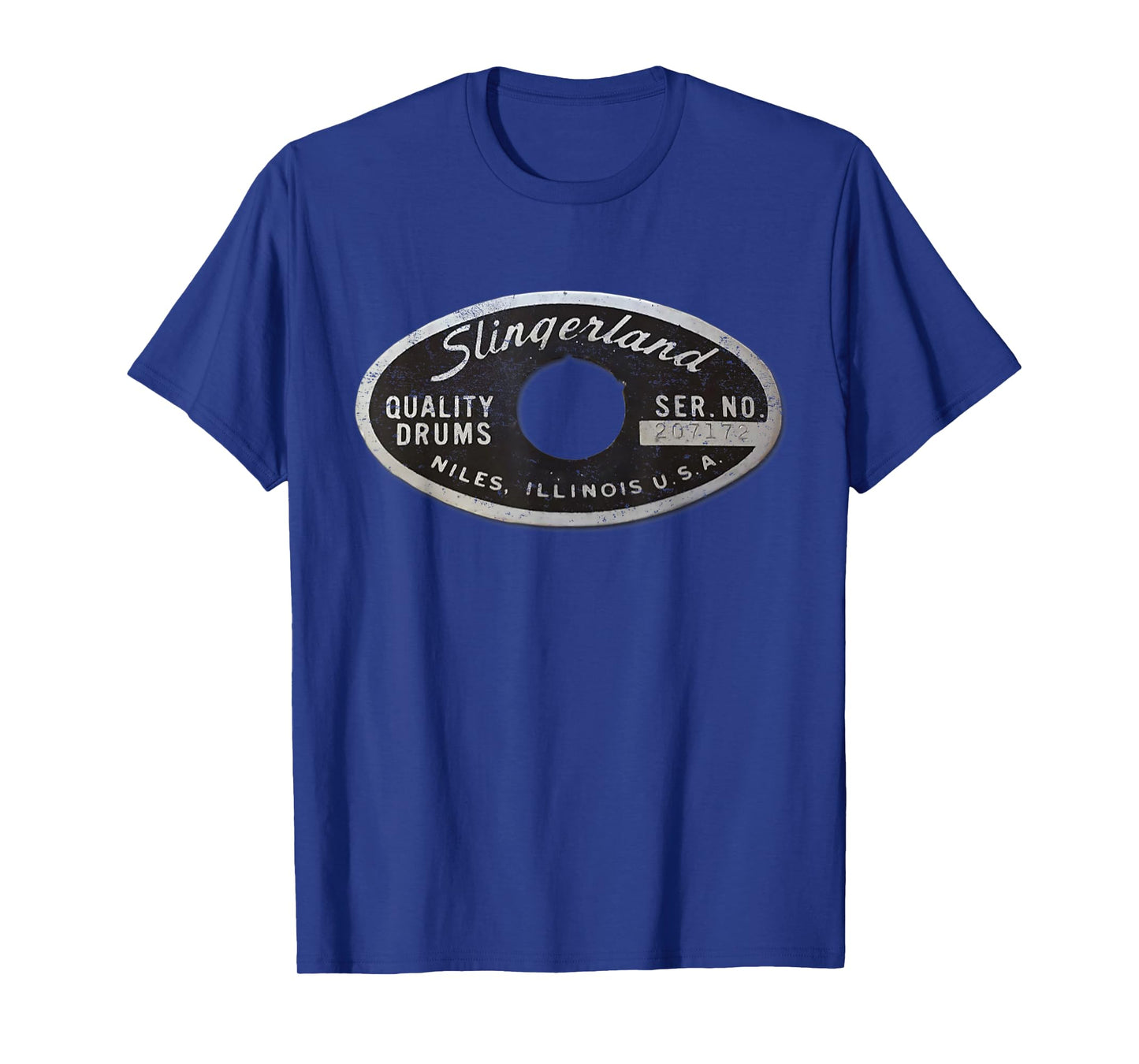 Music Slingerland Drums Guitar USA Drummer Tee - Unisex Adults - Black - Small - Short Sleeve - T-Shirt - Vintage Classic - Polyester 100%