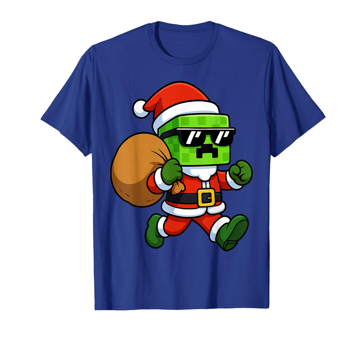 Christmas Santa Claus Video Gamer Pixel Boys Men Kids Xmas T-Shirt