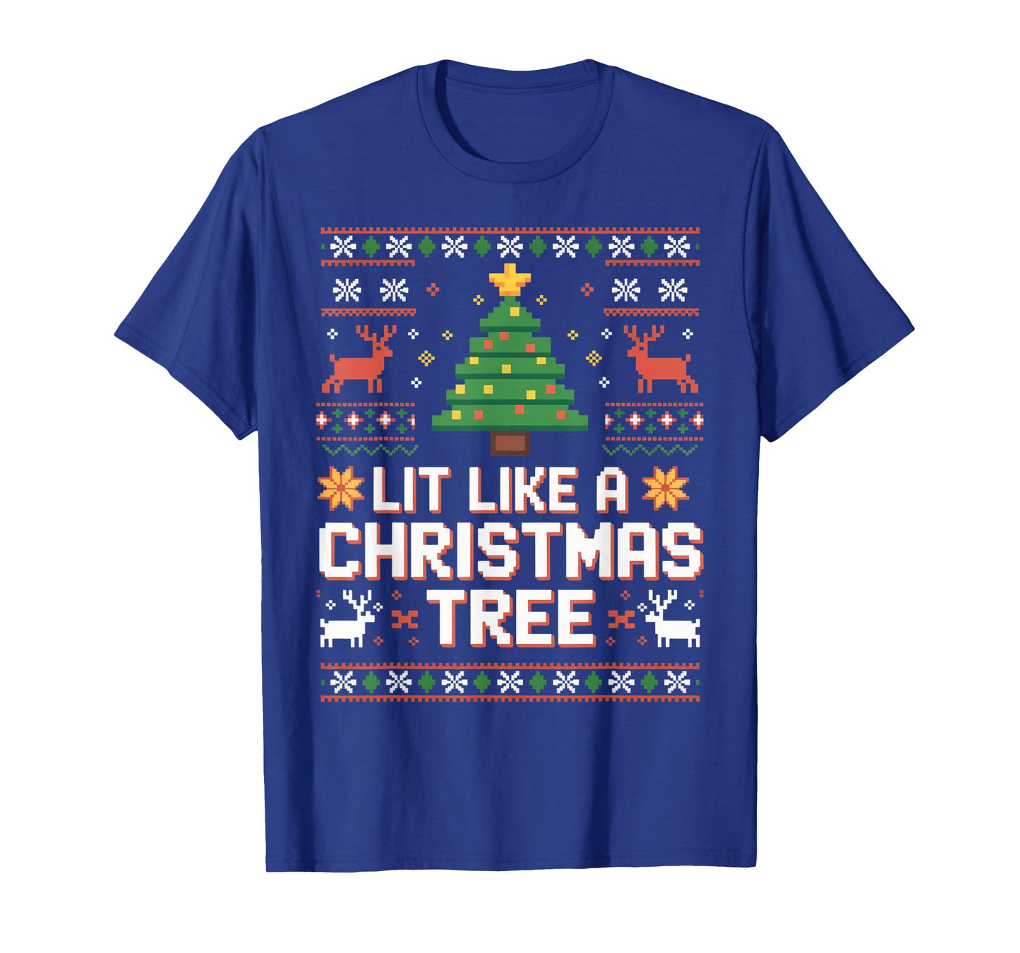 Lit Like A Christmas Tree Xmas Funny Holiday Party Humor T-Shirt