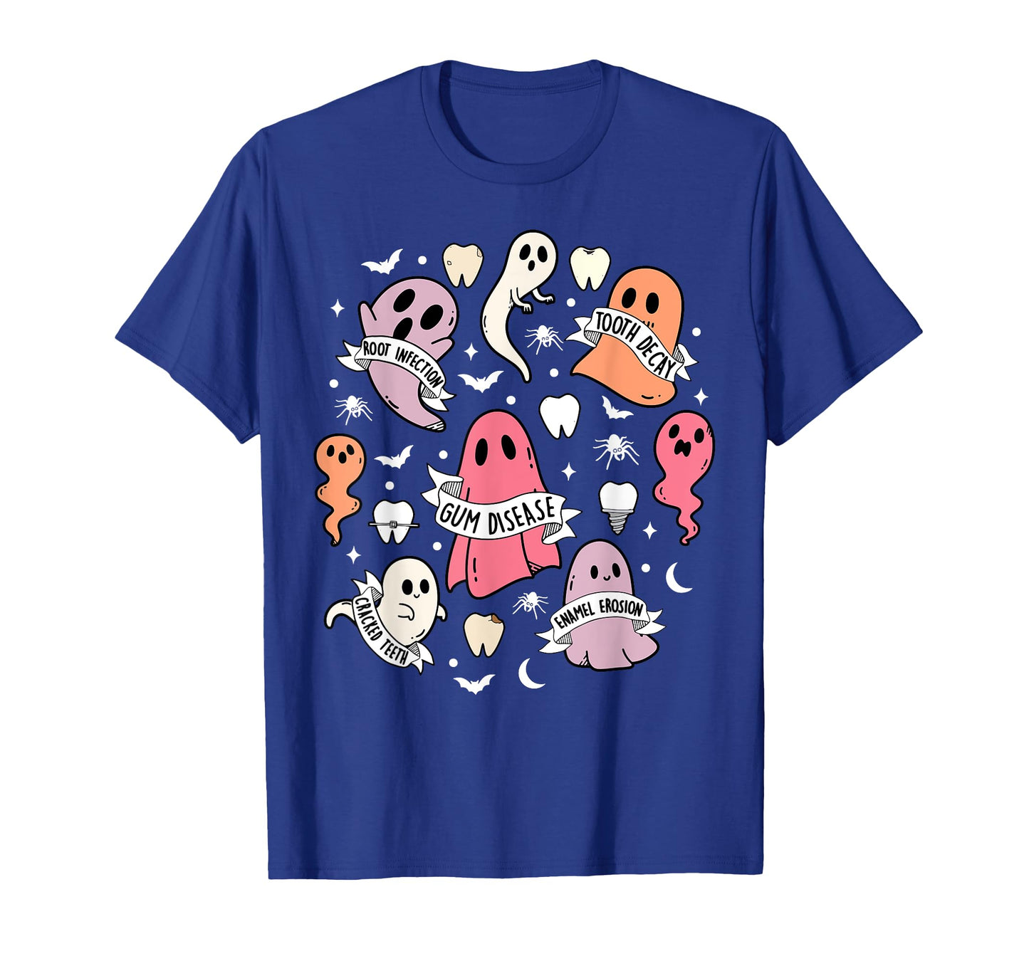 Dentist Ghost Spooky Halloween Dental Hygienist Assistant T-Shirt