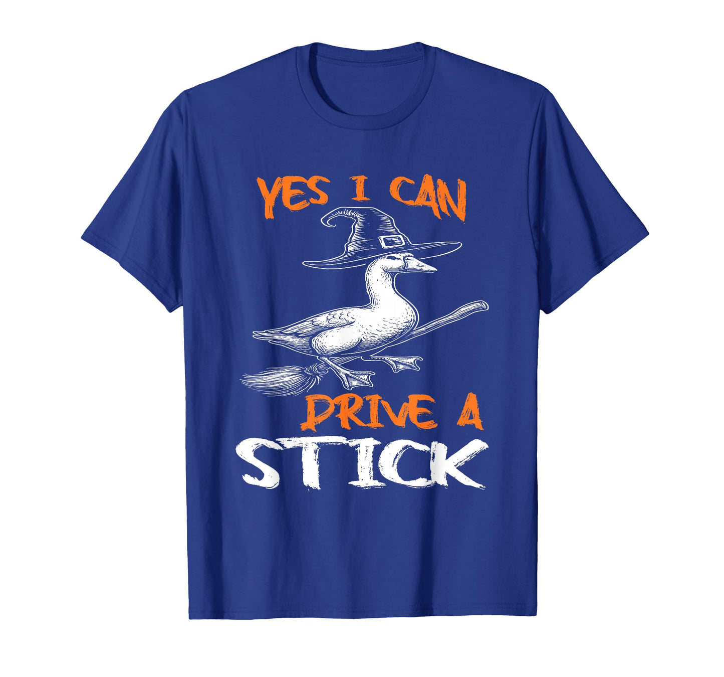Funny Witch Goose Yes I Can Drive A Stick Halloween T-Shirt