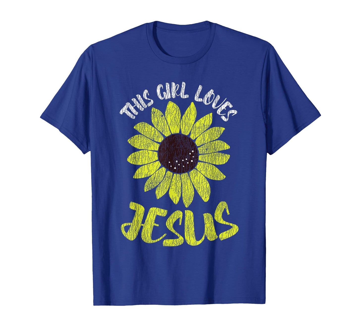Vintage Sunflower This Girl Loves Jesus Women Christian T-Shirt