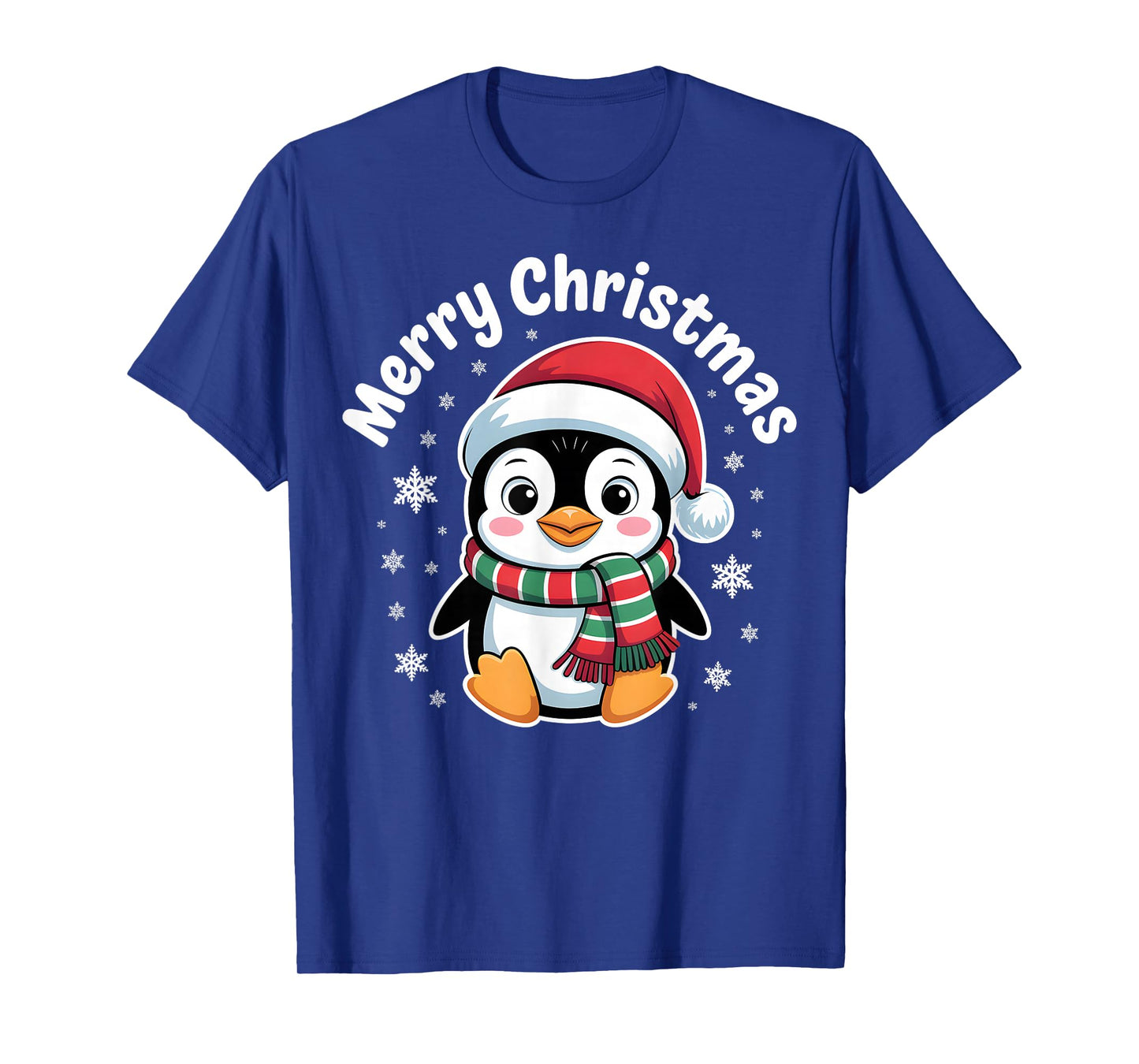 Merry Christmas Penguin Cute Santa Hat Winter Holiday T-Shirt