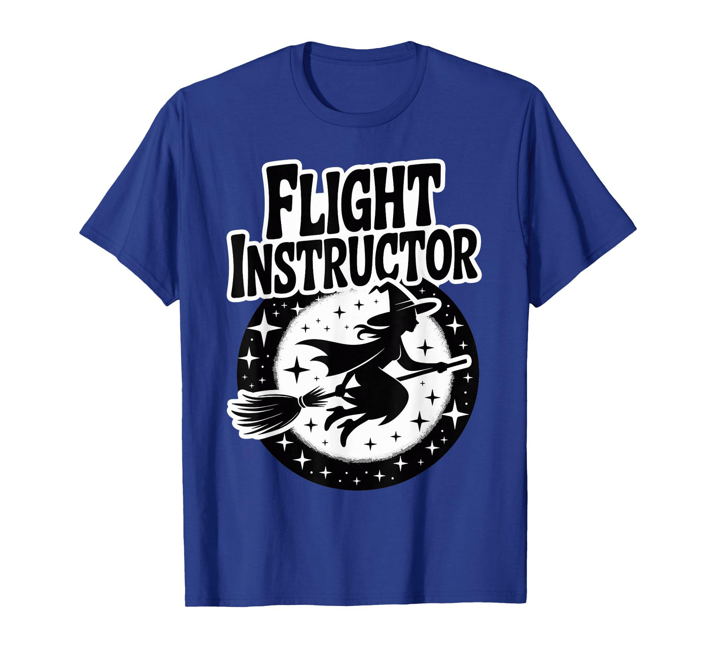 Halloween Witchy Flight Instructor Humor Midnight Moon Funny T-Shirt