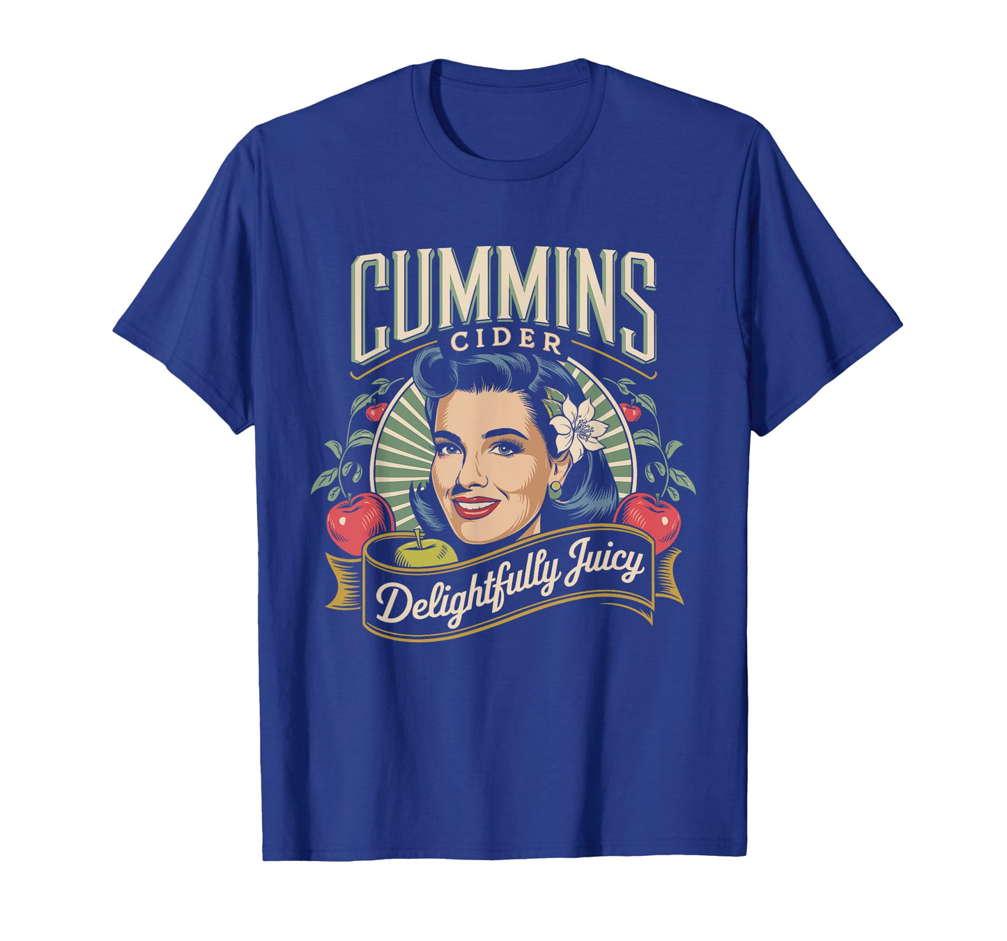 Delightfully Juicy Cummins Cider Vintage Humor Logo T-Shirt