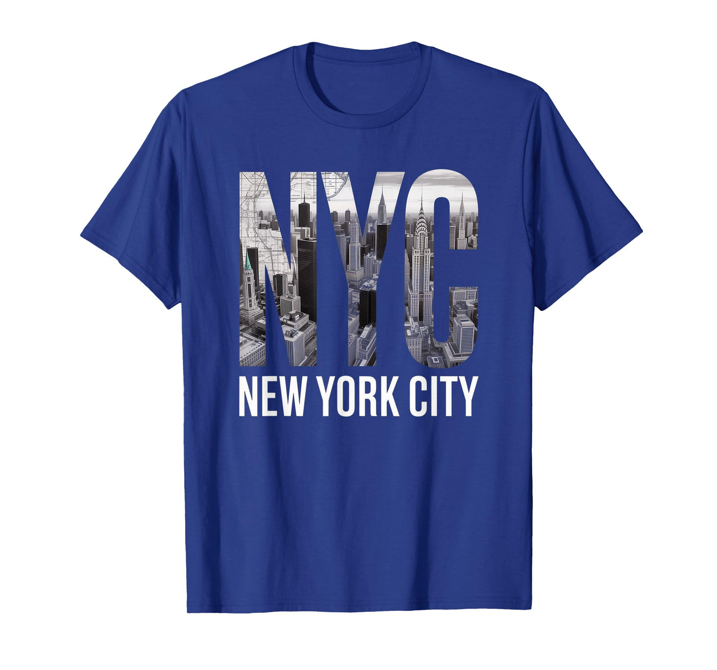 New York City Skyline Black and White Modern Typography T-Shirt
