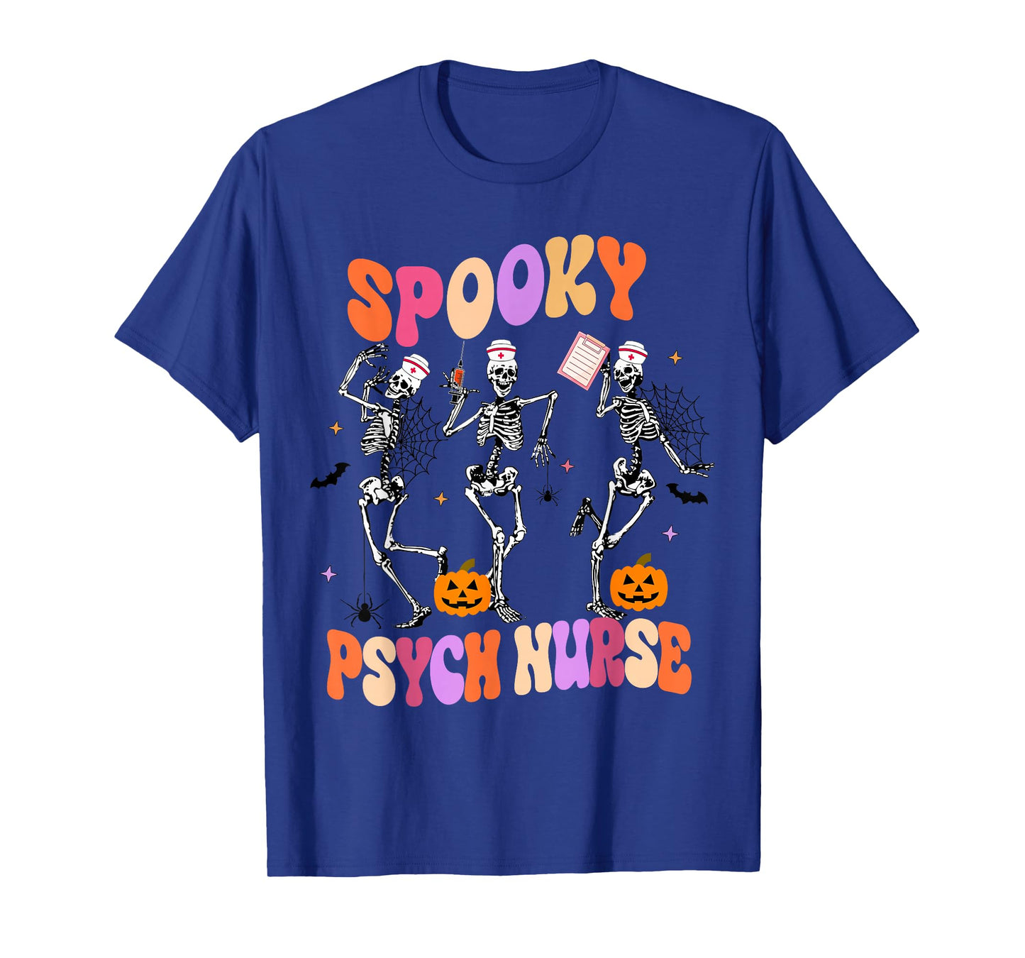 Cute Spooky Psych Nurse Skeleton Psych Nurse Shirt Halloween T-Shirt