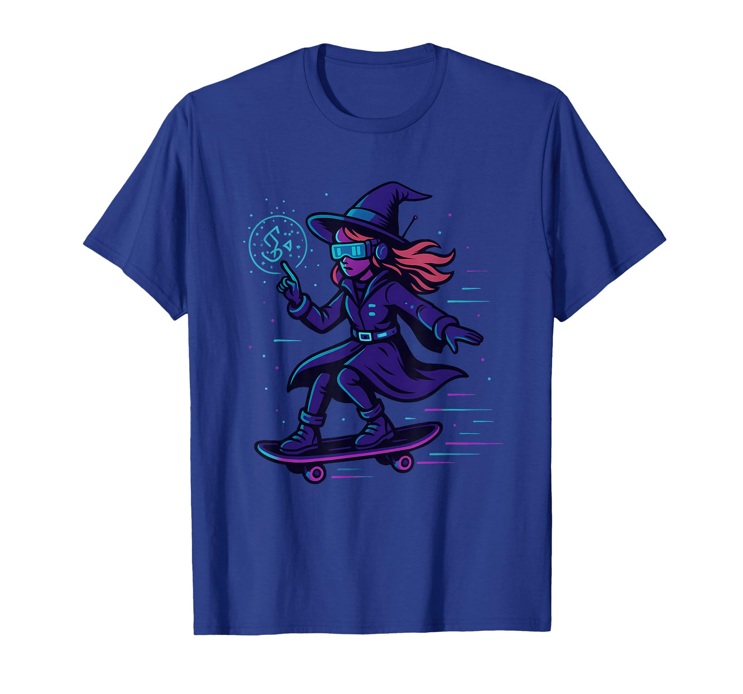 Cyber Witch on Skateboard T-Shirt