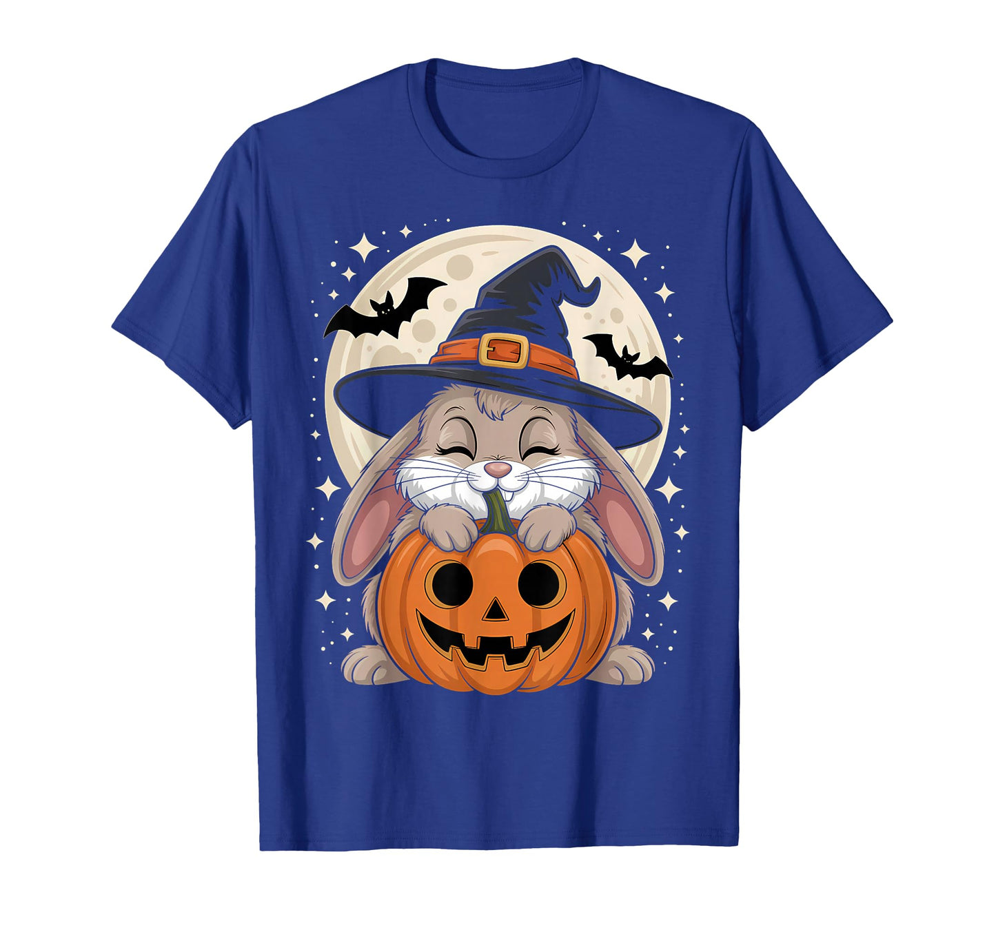 Halloween Bunny Witch Hat Pumpkin Spooky T-Shirt