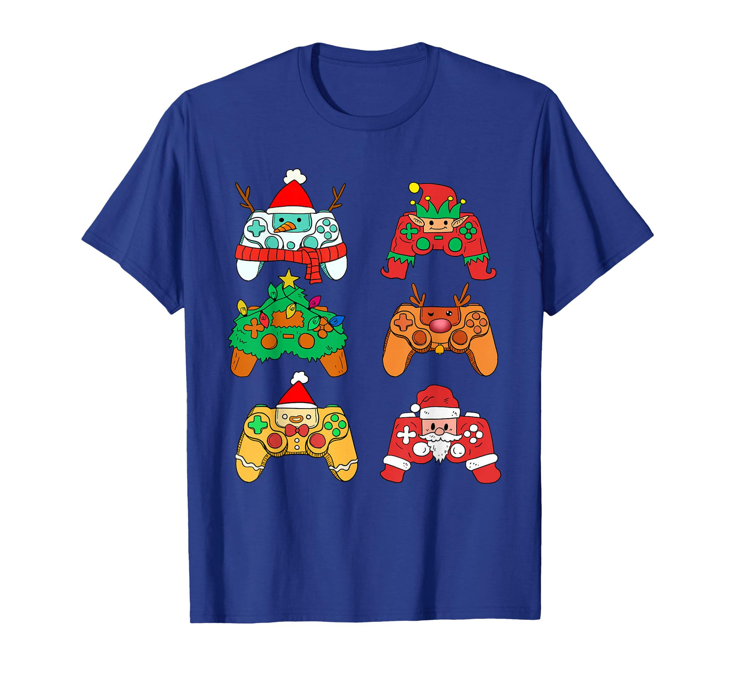 Christmas Santa Elf Gaming Controllers Gamer Xmas Boys Kids T-Shirt