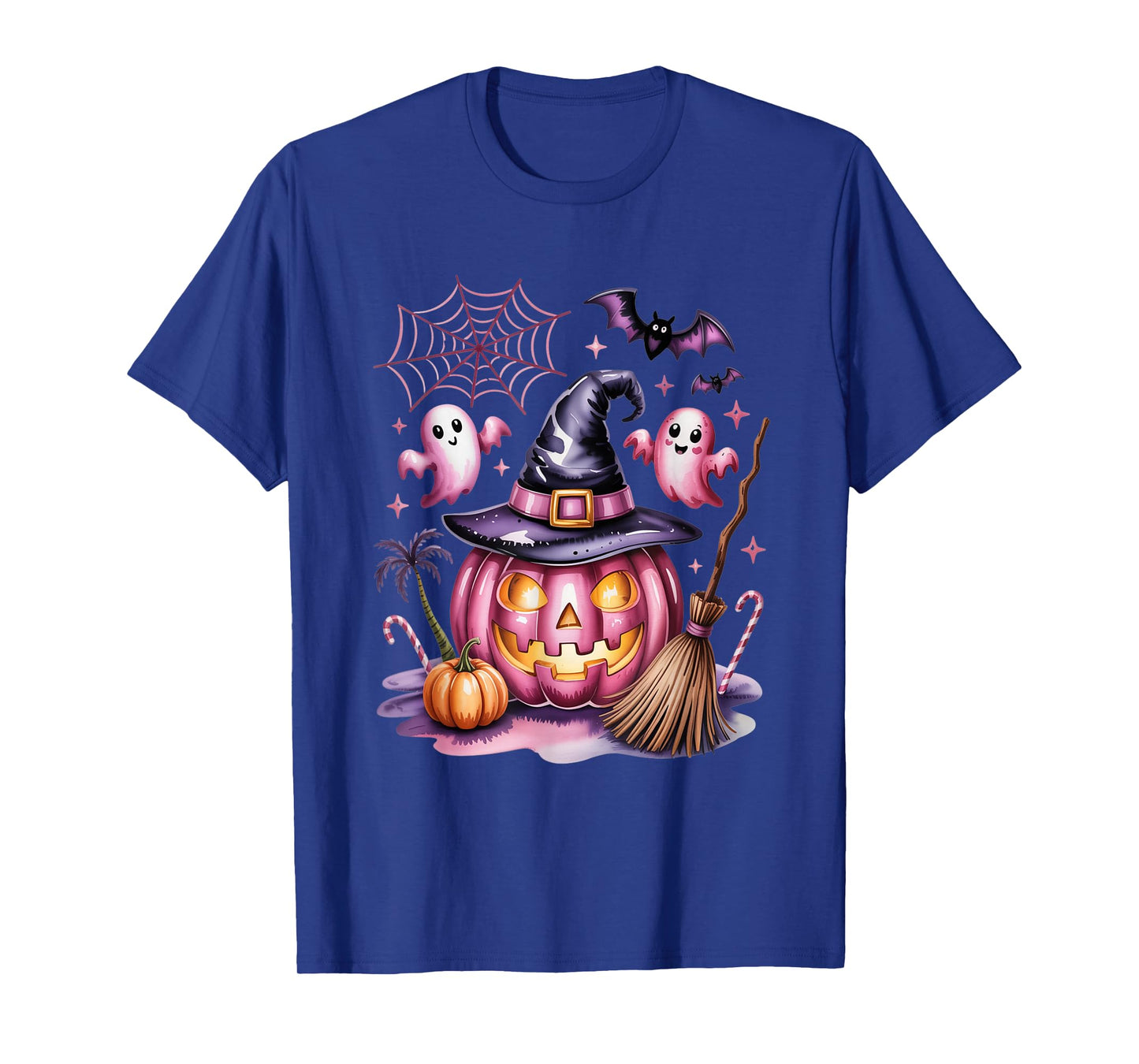 Kawaii Pink Pumpkin Witch Halloween T-Shirt