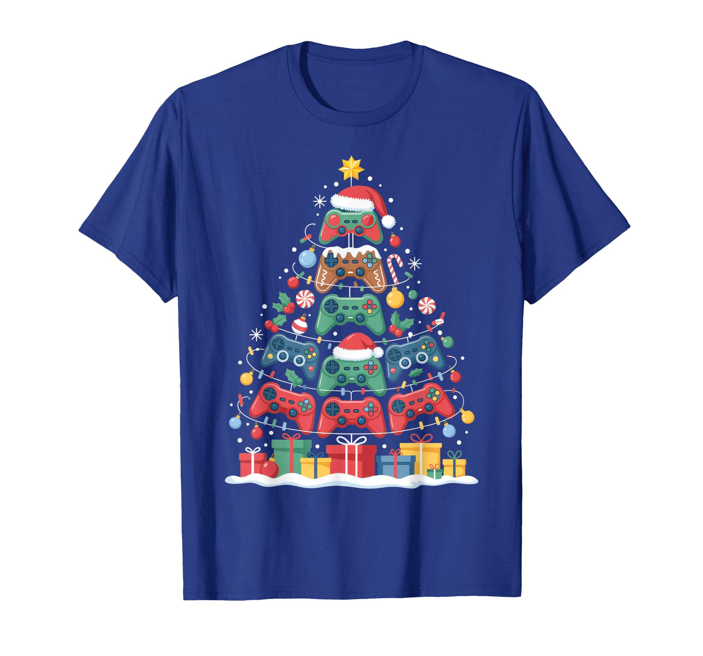 Christmas Gamer Controllers Tree Design for Holiday T-Shirt